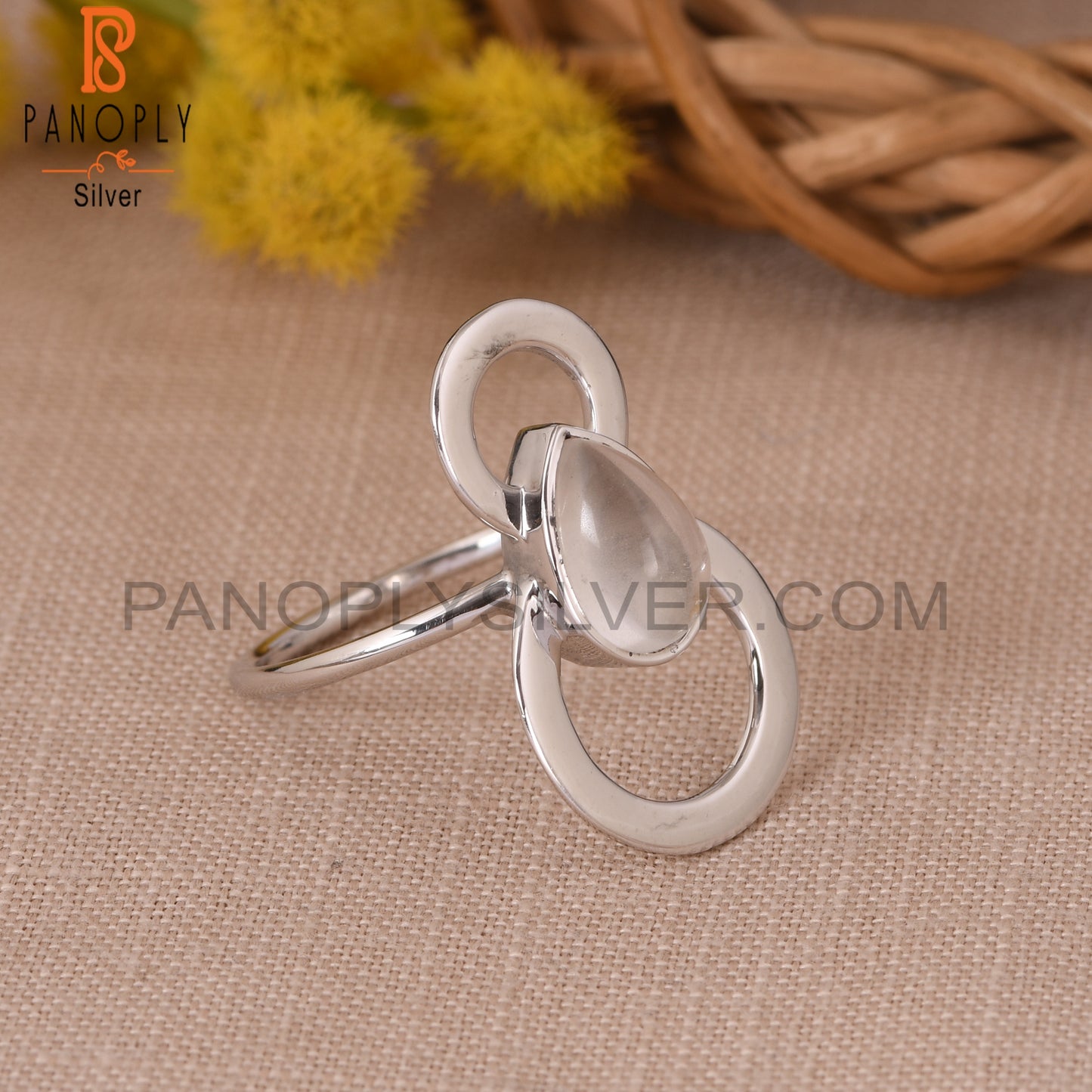 Crystal Unique Cocktail 925 Silver Quartz Rings