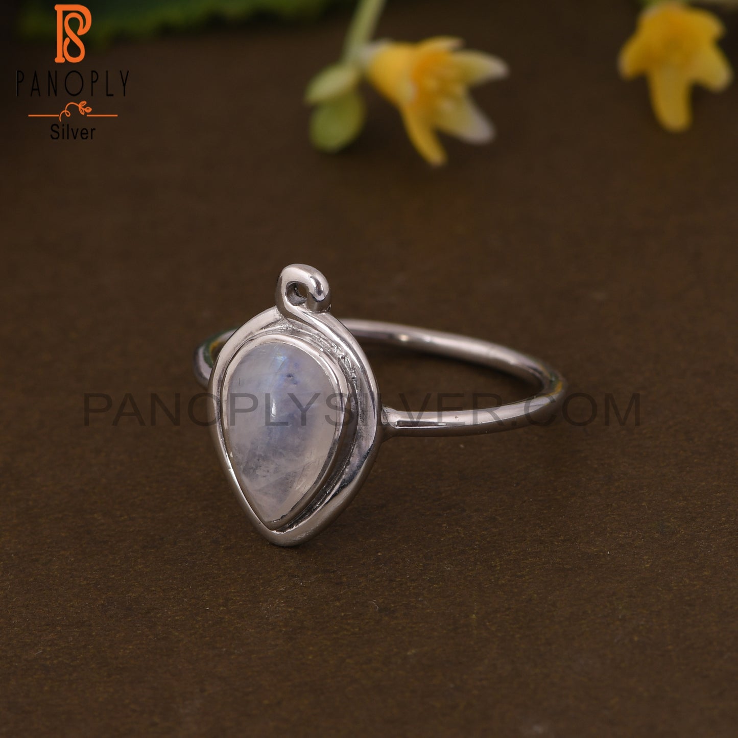 Rainbow Moonstone 925 Silver Rings Customized Jewellery