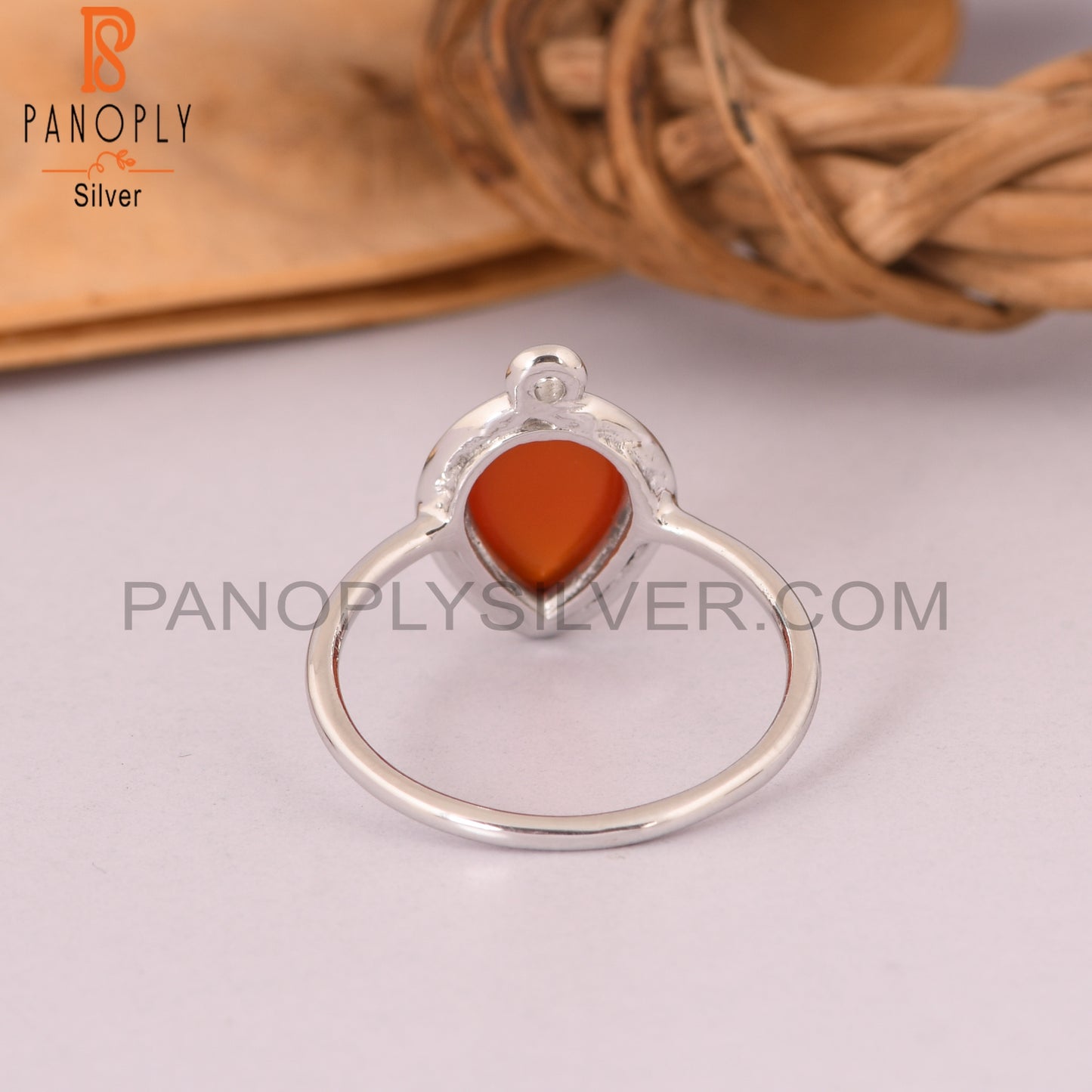 Pear Shape Carnelian 925 Sterling Silver Rings