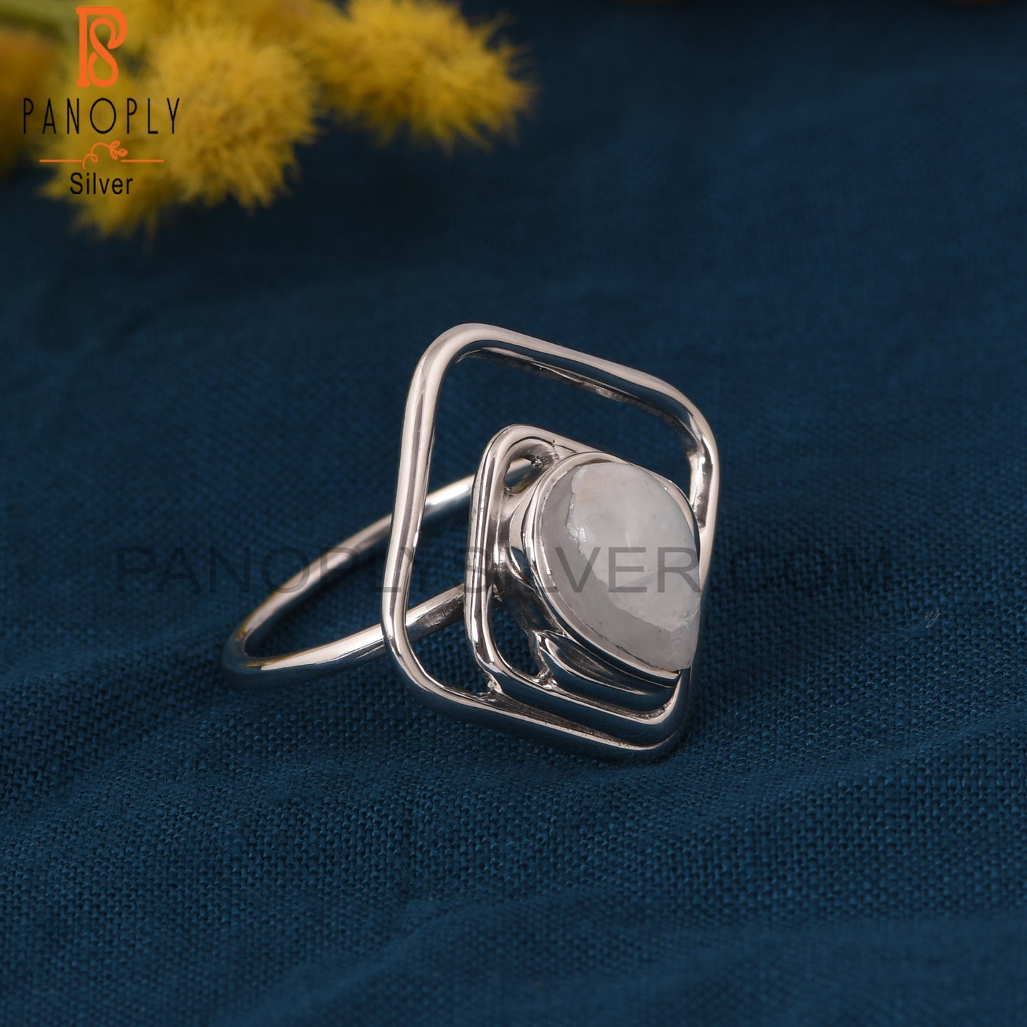 Moonstone 925 Sterling Silver Rainbow  Rings For Womens