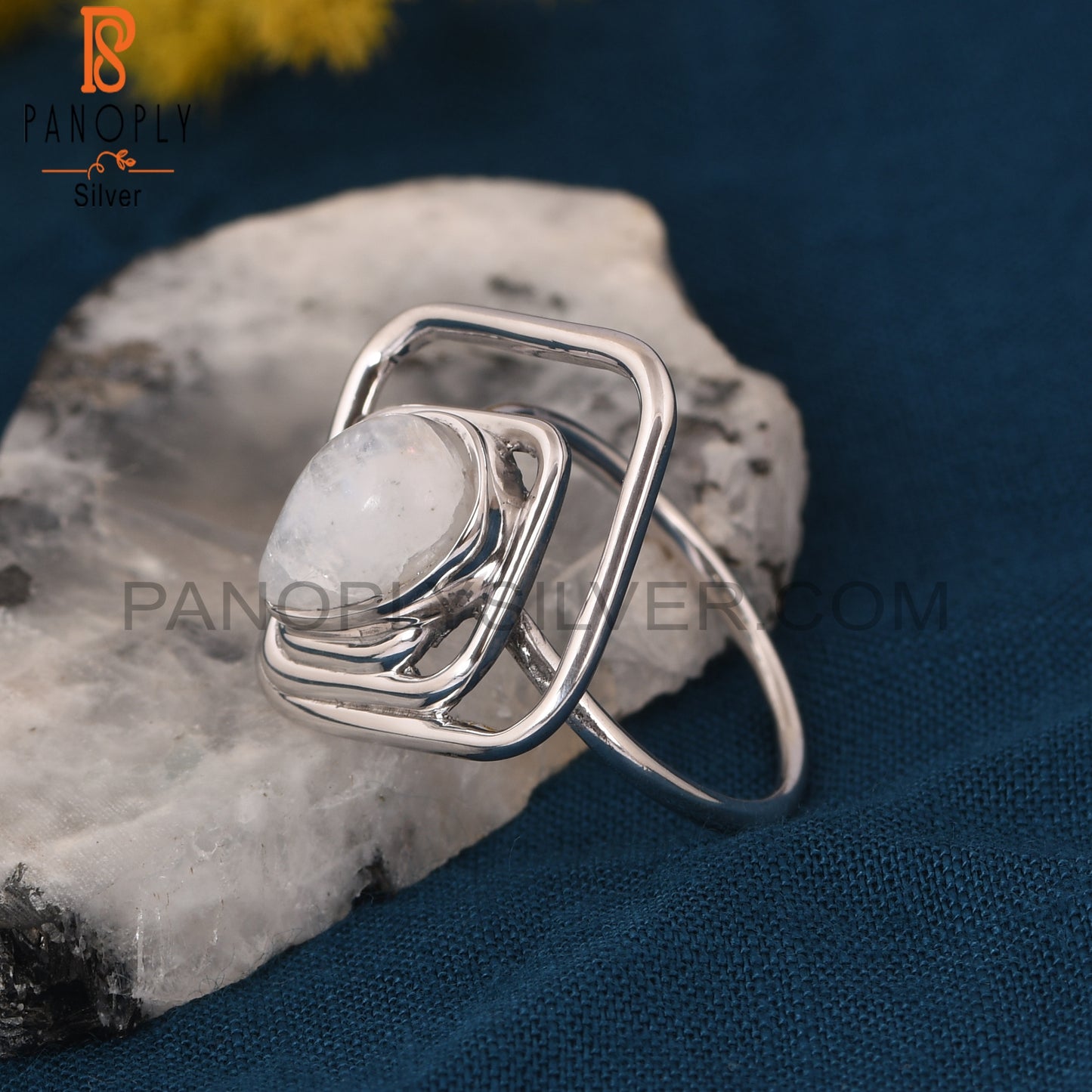 Moonstone 925 Sterling Silver Rainbow  Rings For Womens