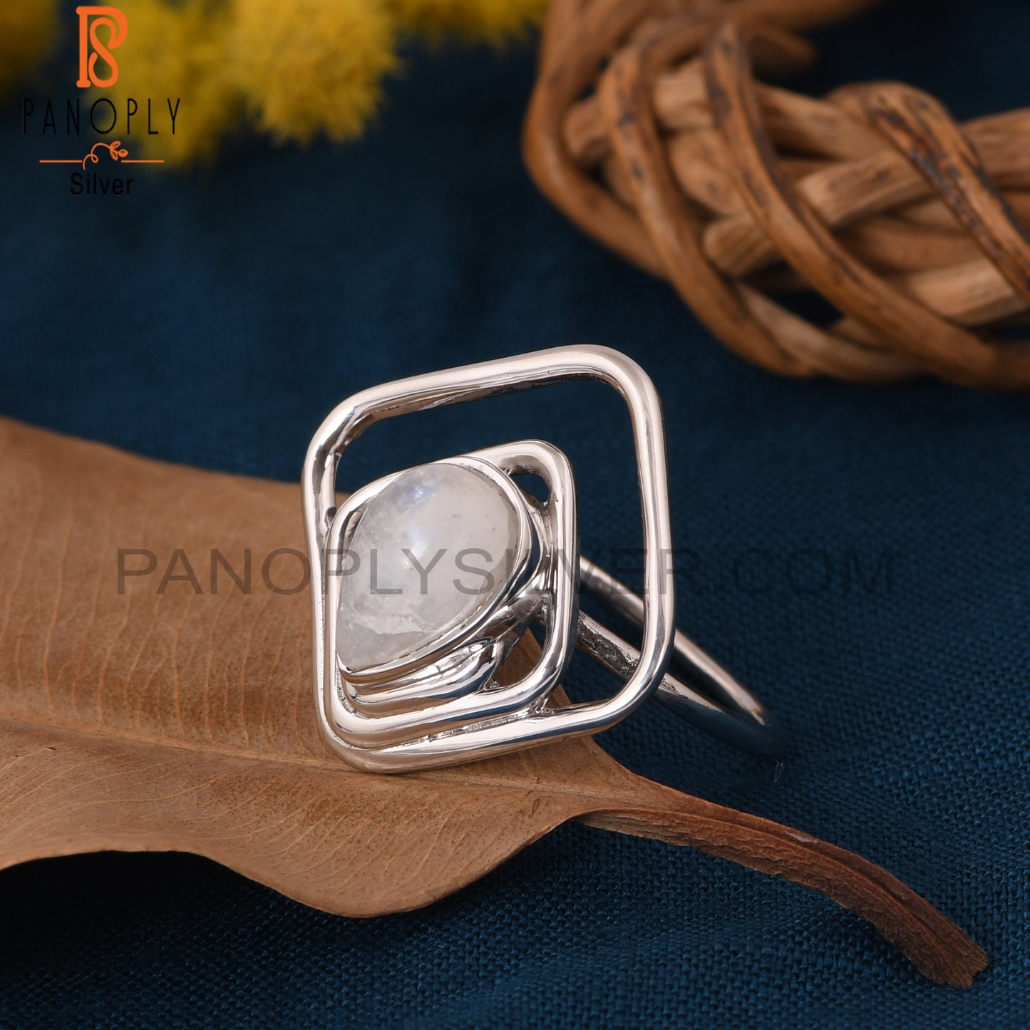 Moonstone 925 Sterling Silver Rainbow  Rings For Womens