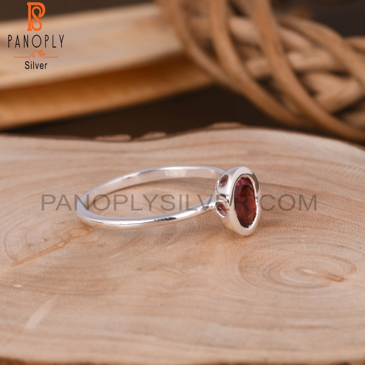 Garnet Oval Shape 925 Sterling Silver Beautiful Rings