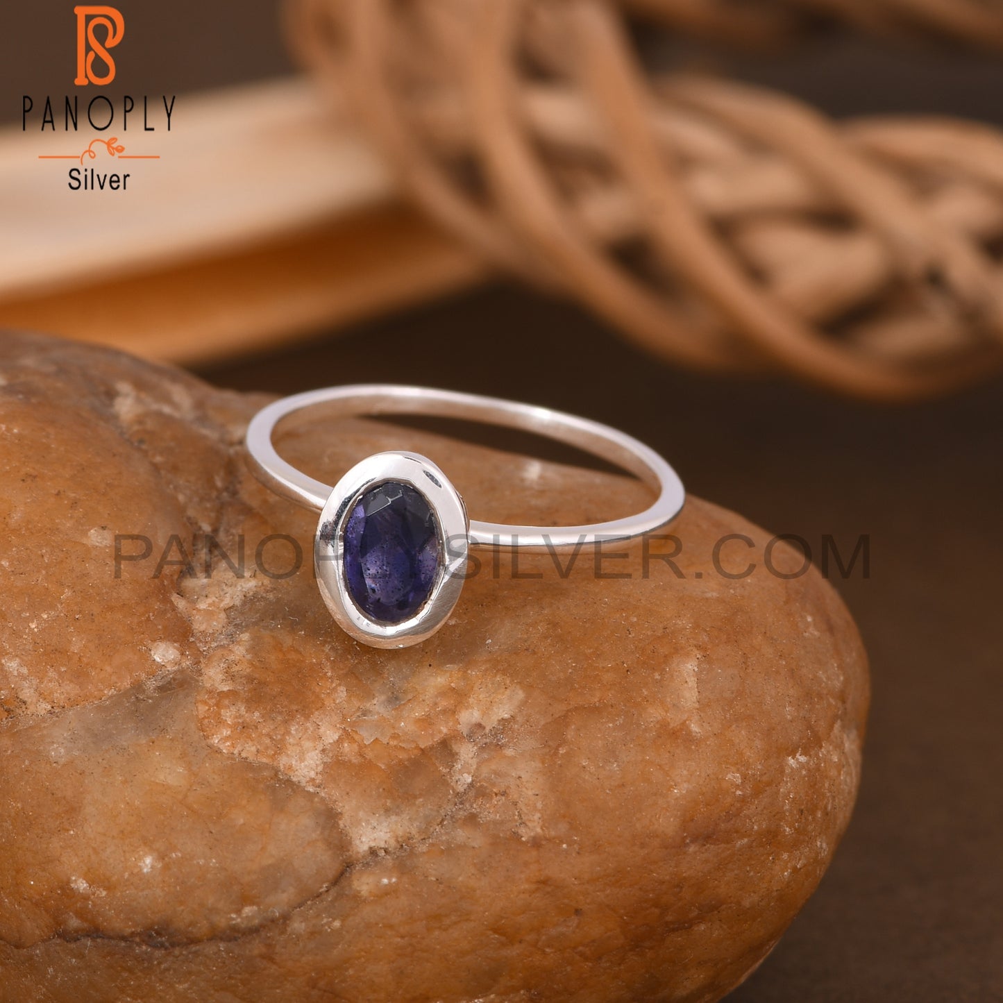 Iolite Oval 925 Sterling Silver Rings