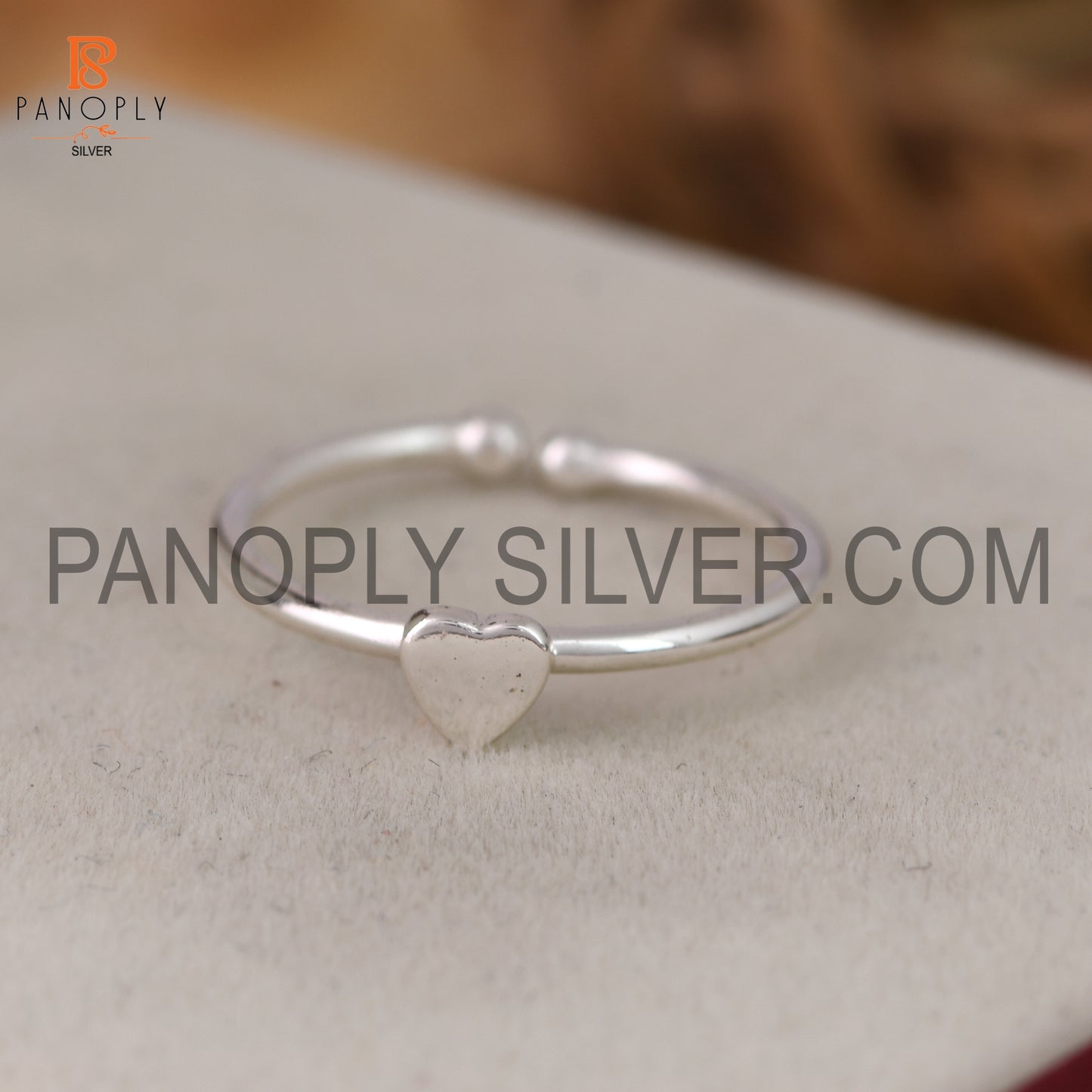 925 Silver Tiny Heart Adjustable Promise Rings