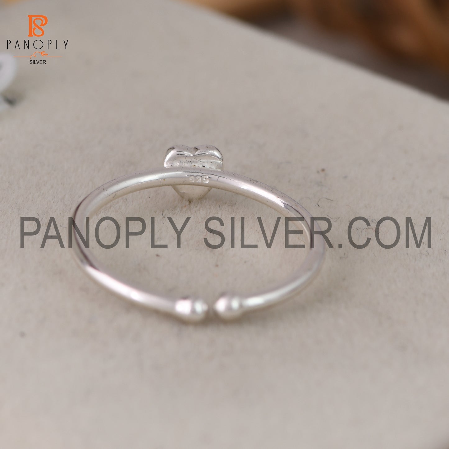 925 Silver Tiny Heart Adjustable Promise Rings