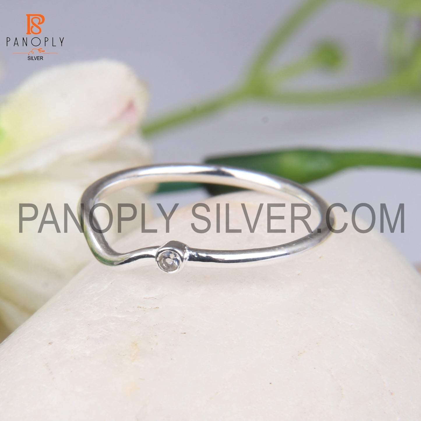 Rainbow Moon Stone Chevron Handmade 925 Silver Rings