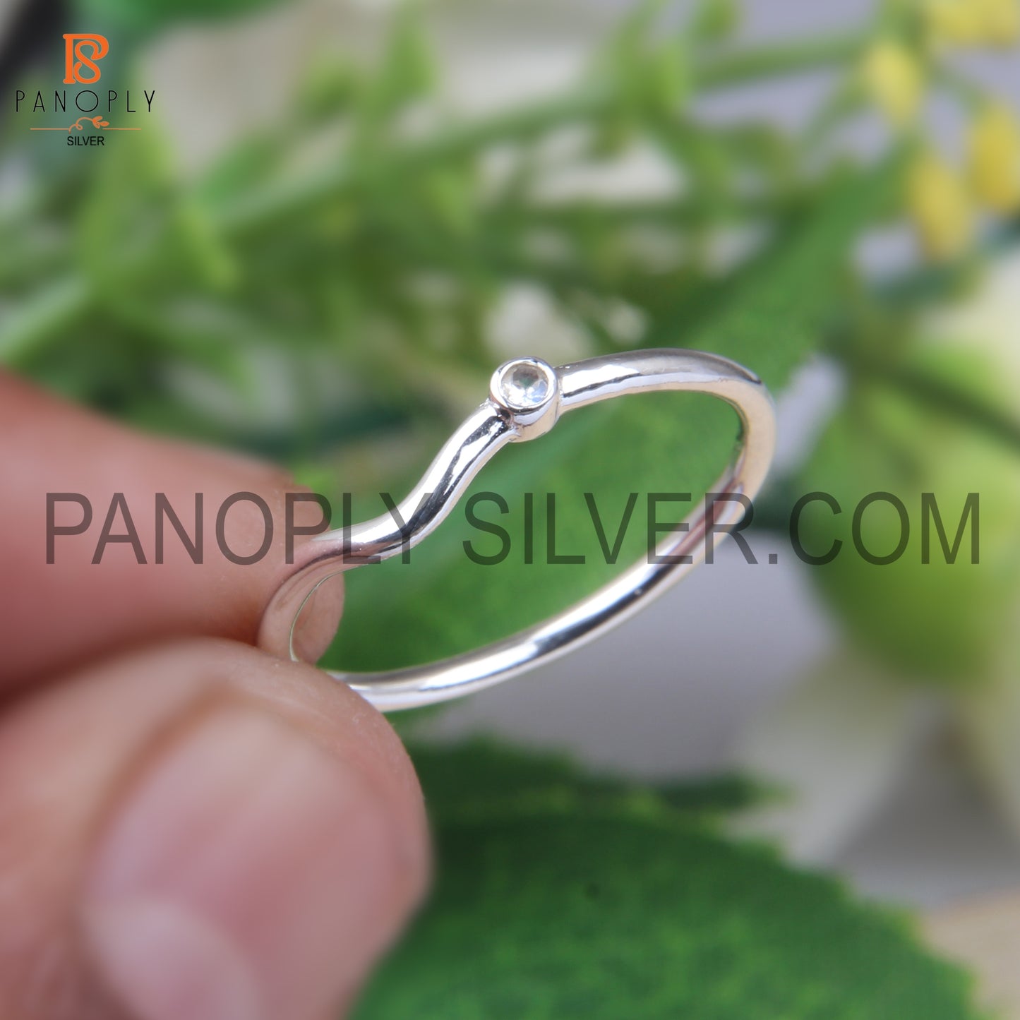 Rainbow Moon Stone Chevron Handmade 925 Silver Rings