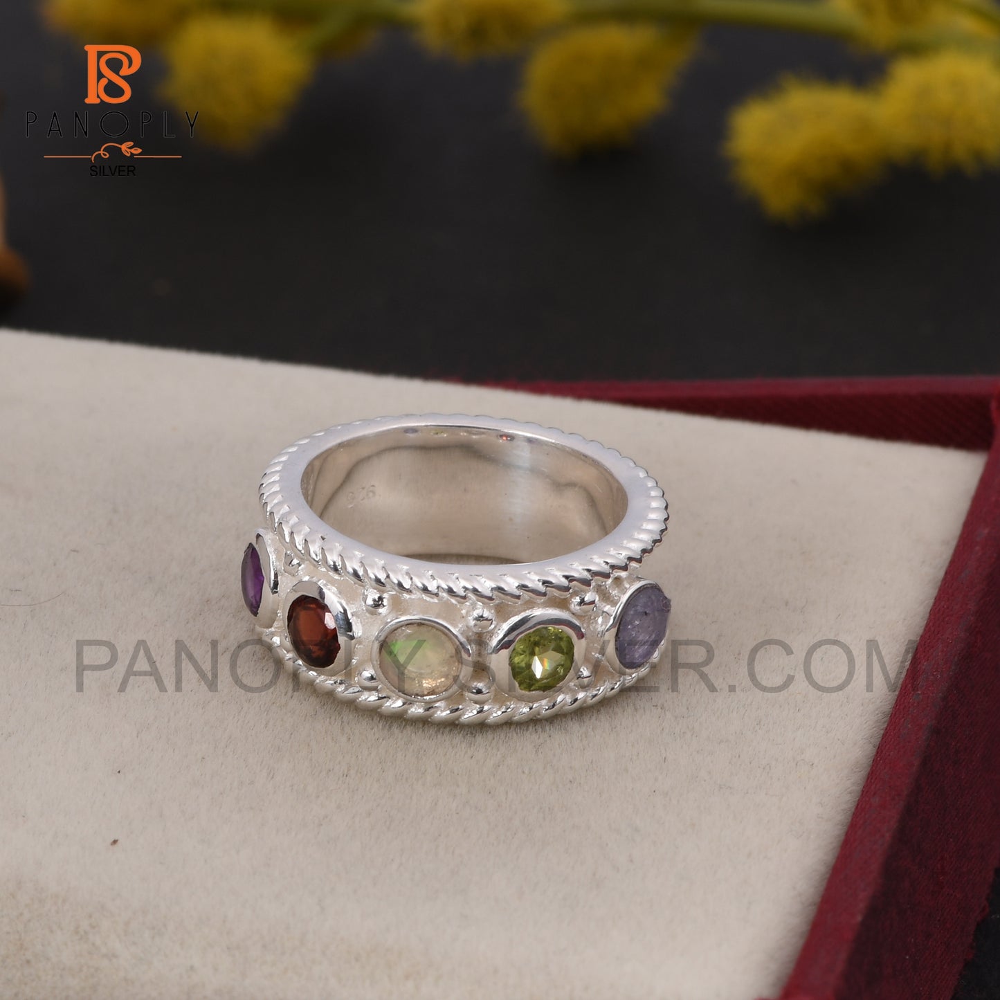Eternity Dome Band 925 Silver Gemstone Ring