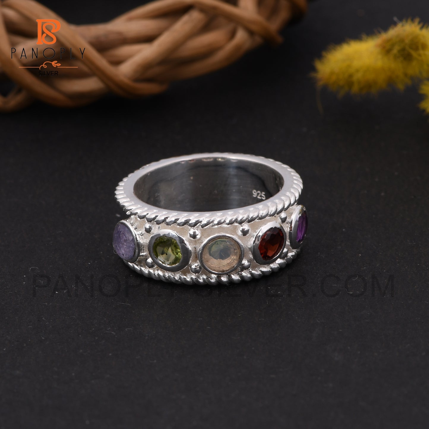 Eternity Dome Band 925 Silver Gemstone Ring