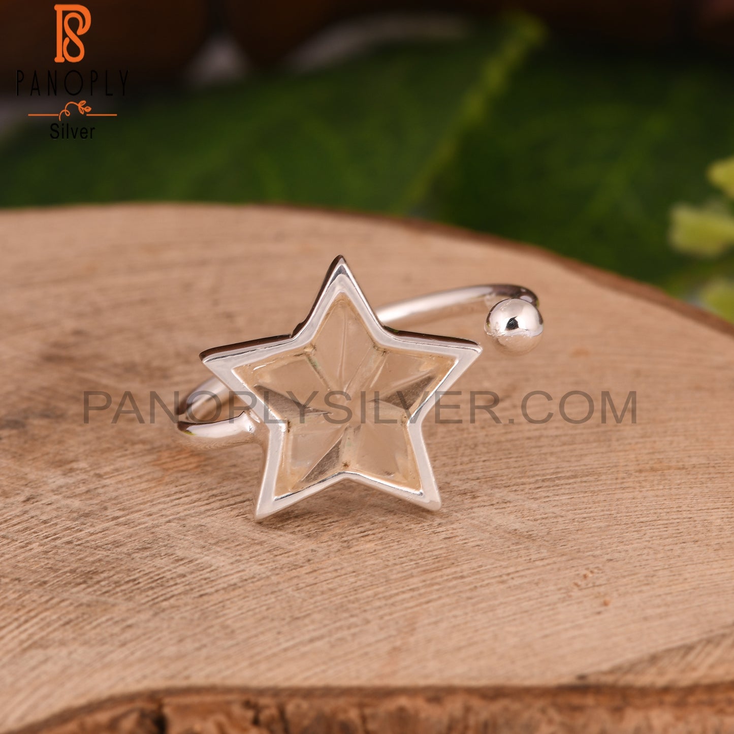 Citrine Star 925 Sterling Silver Ring