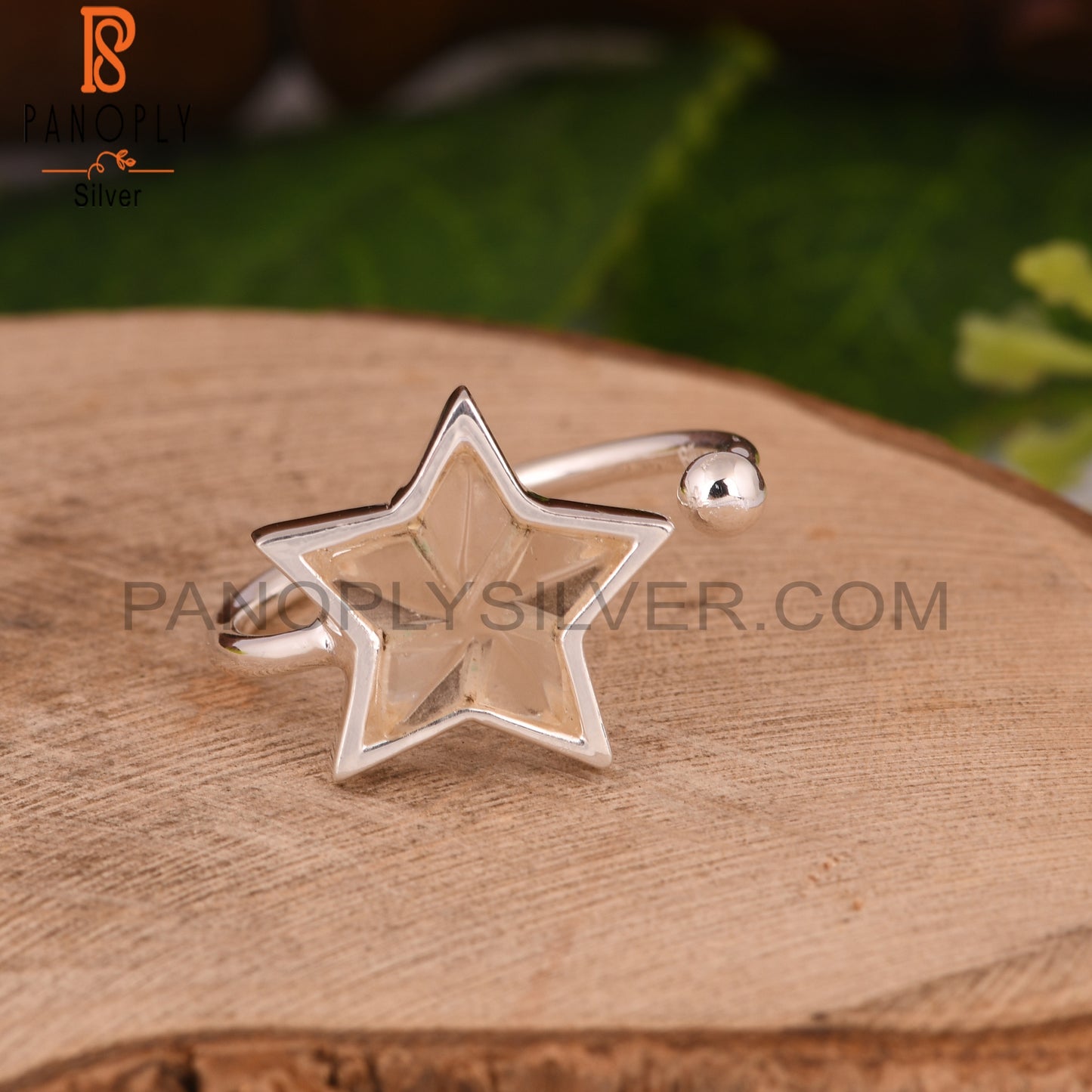 Citrine Star 925 Sterling Silver Ring