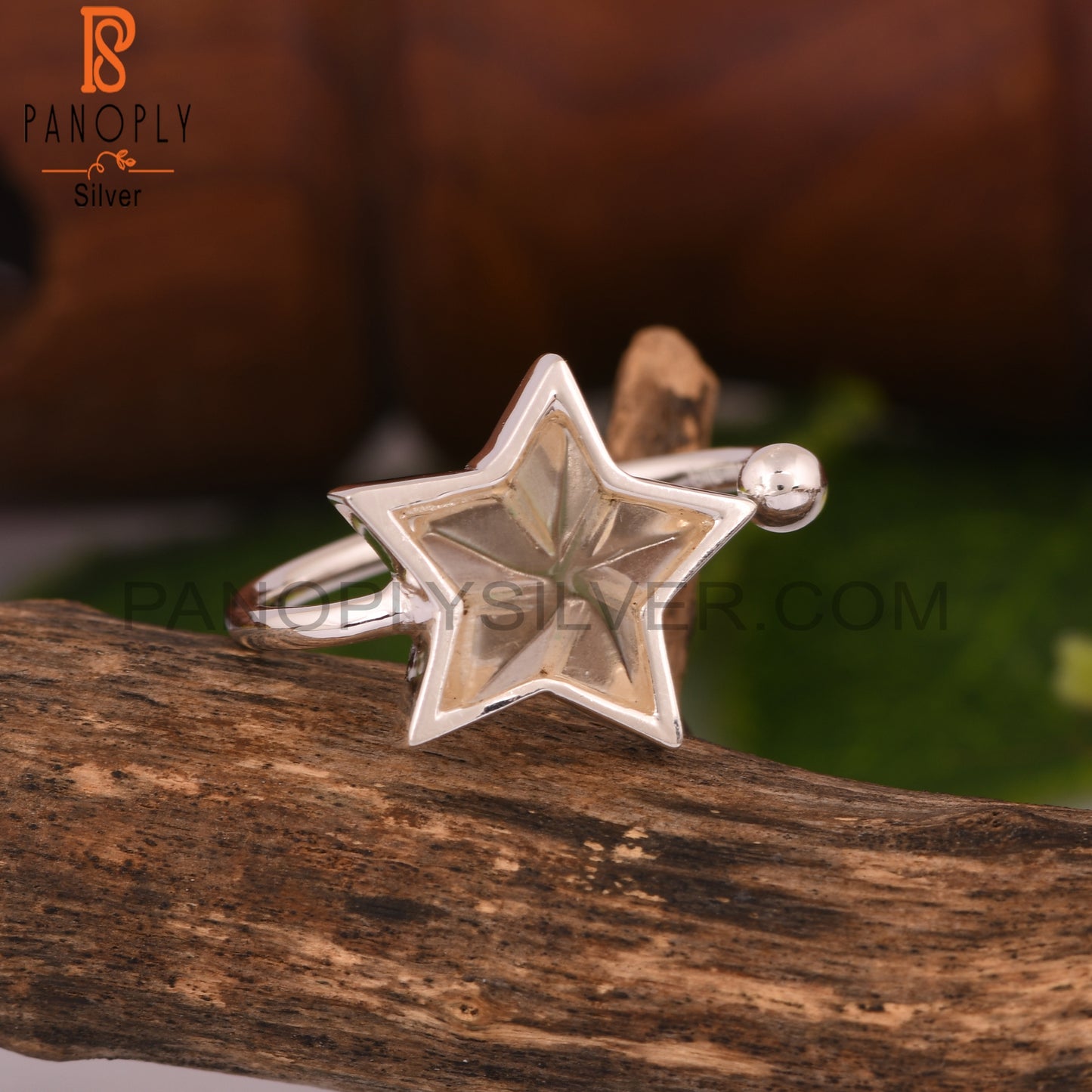 Citrine Star 925 Sterling Silver Ring