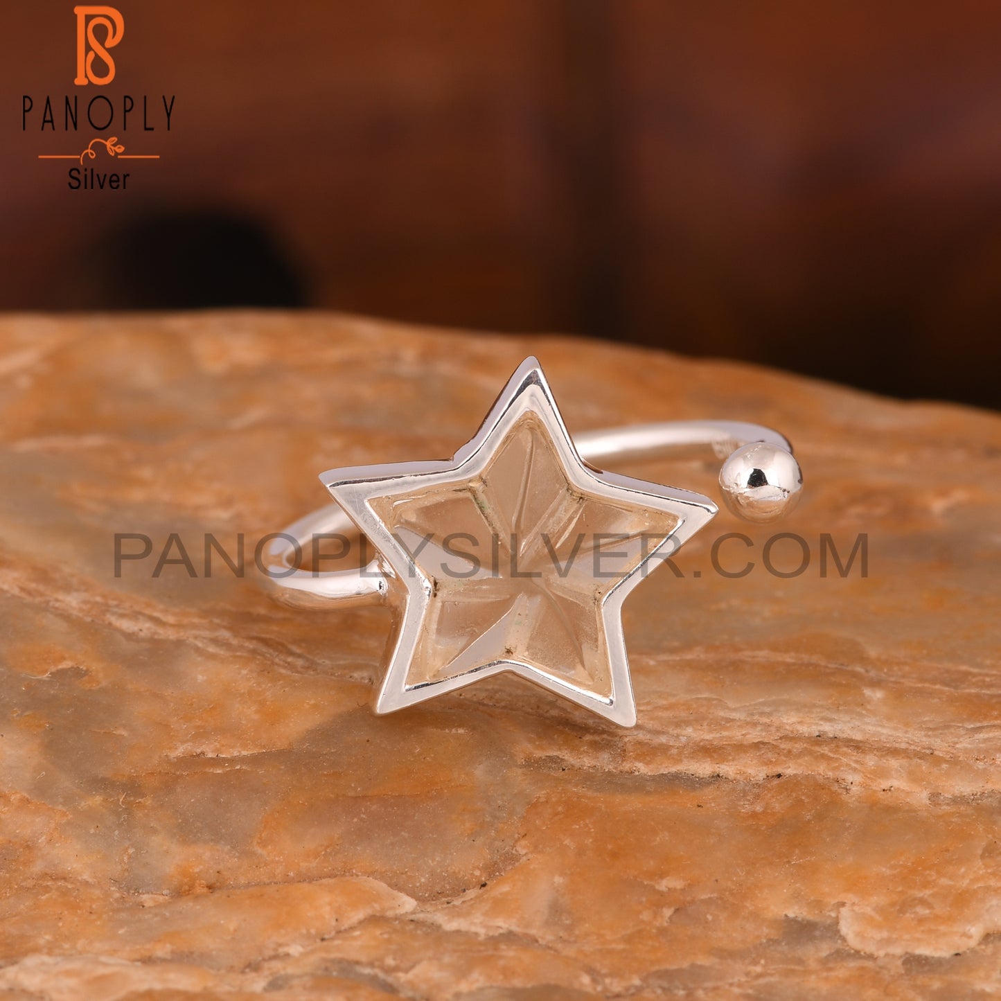 Citrine Star 925 Sterling Silver Ring