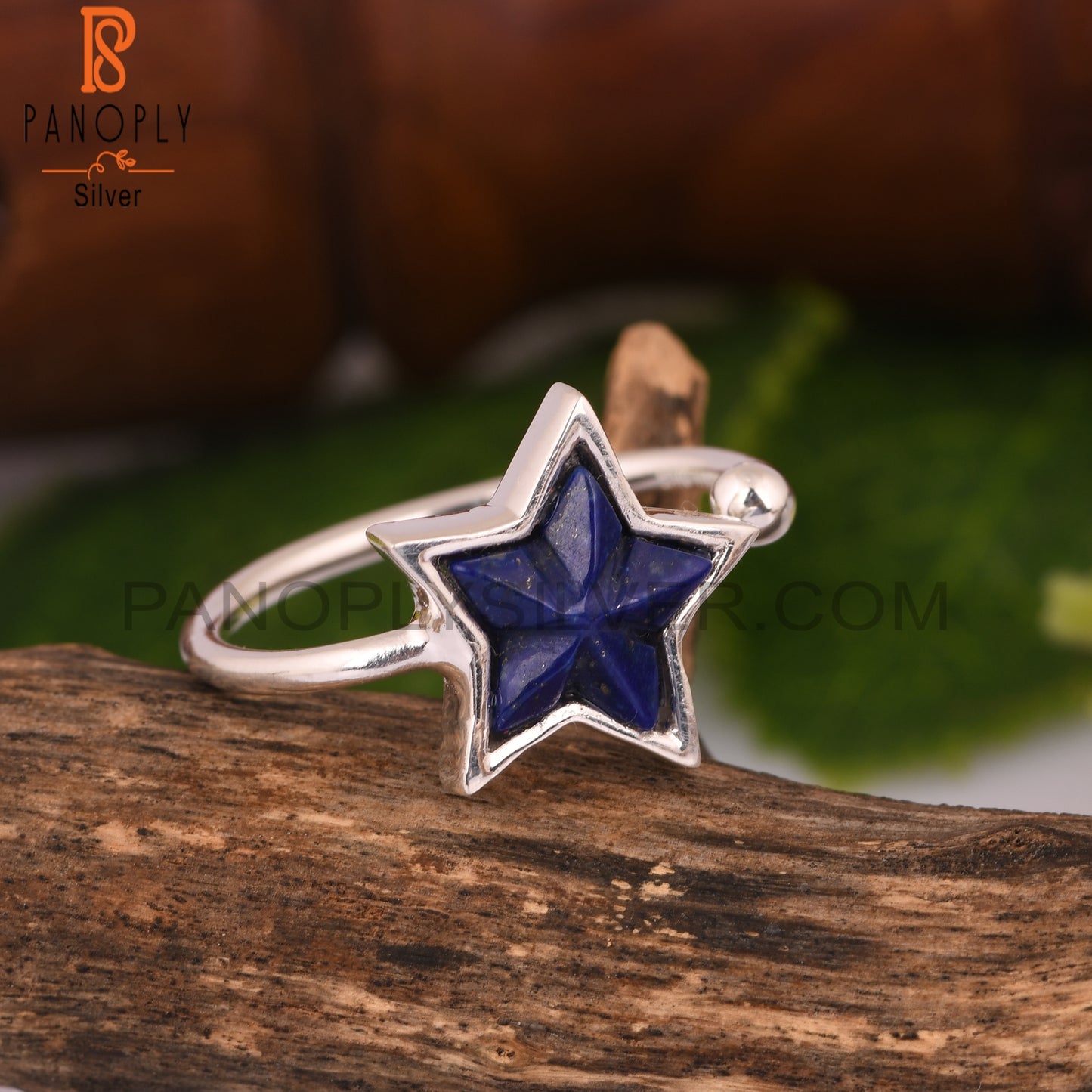 Lapis Lazuli Star 925 Sterling Silver Adjustable Ring