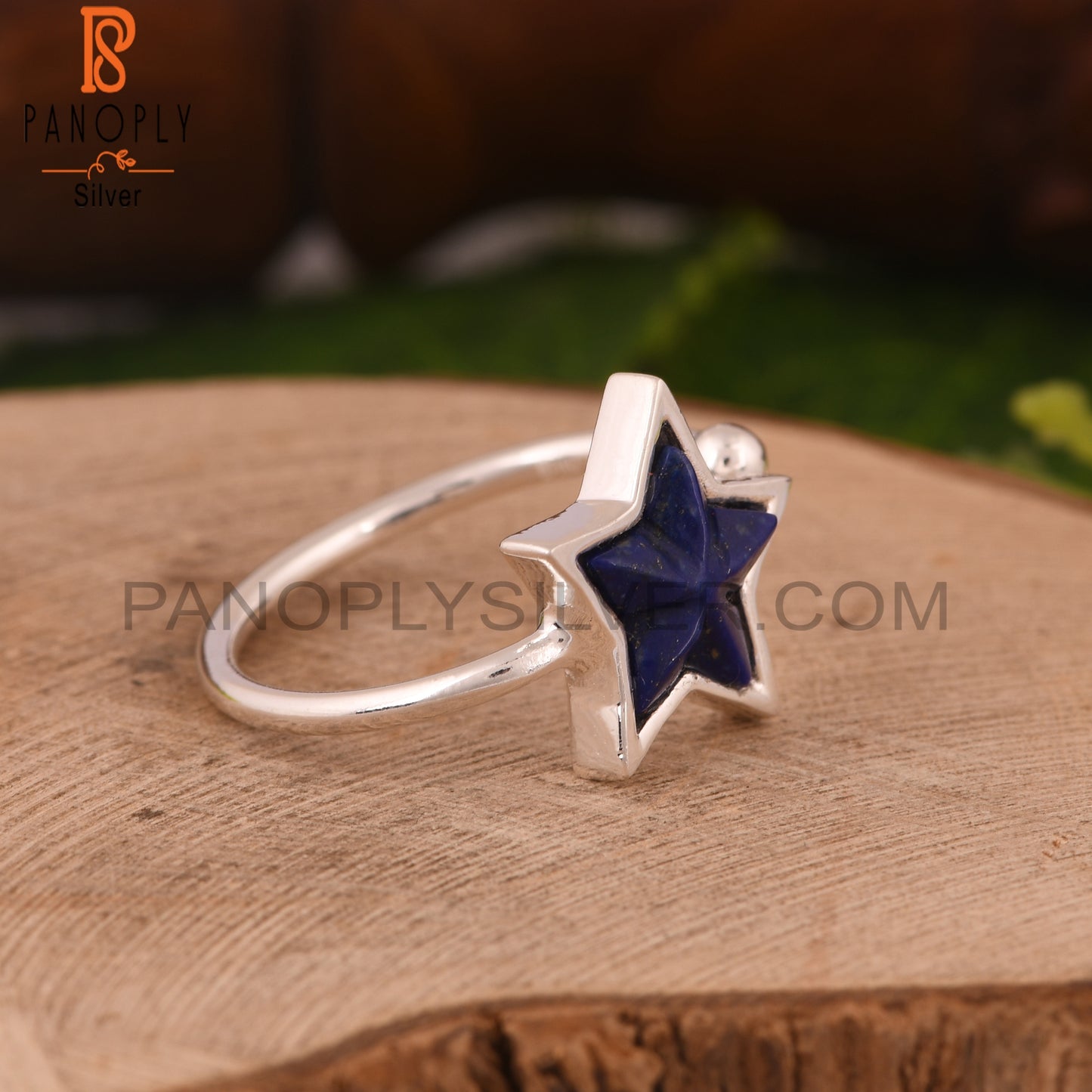 Lapis Lazuli Star 925 Sterling Silver Adjustable Ring