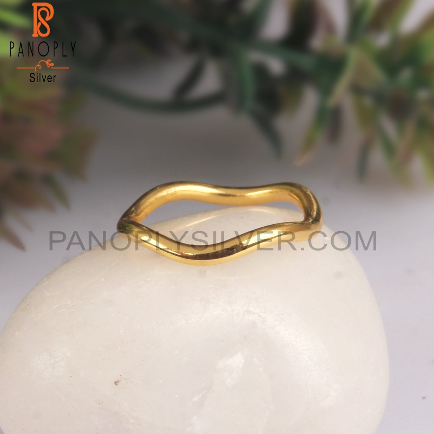 Wave Gold Plated Stackable Rings