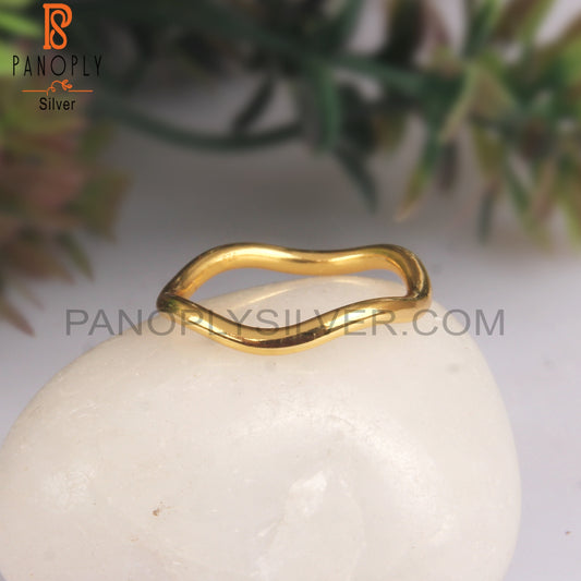 Wave Gold Plated Stackable Rings
