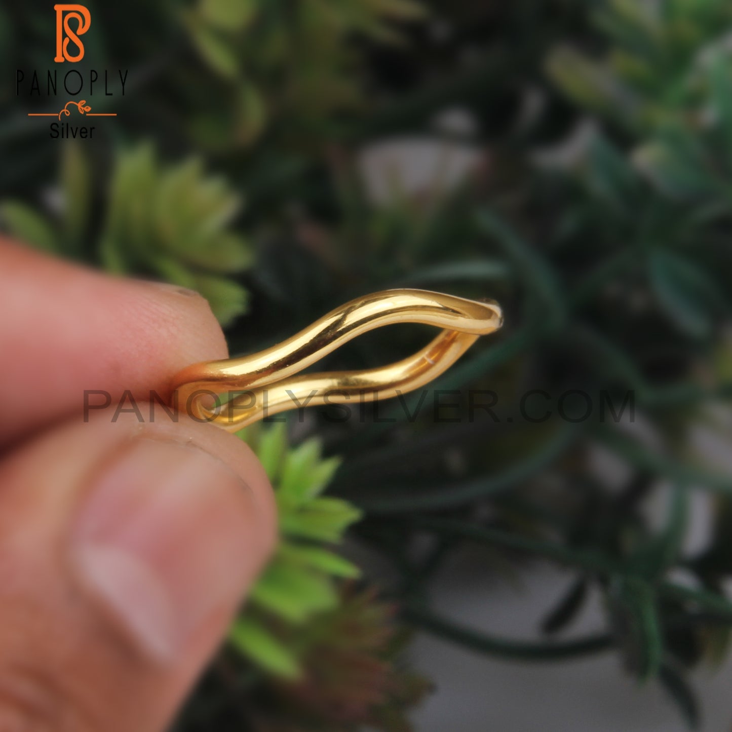 Wave Gold Plated Stackable Rings