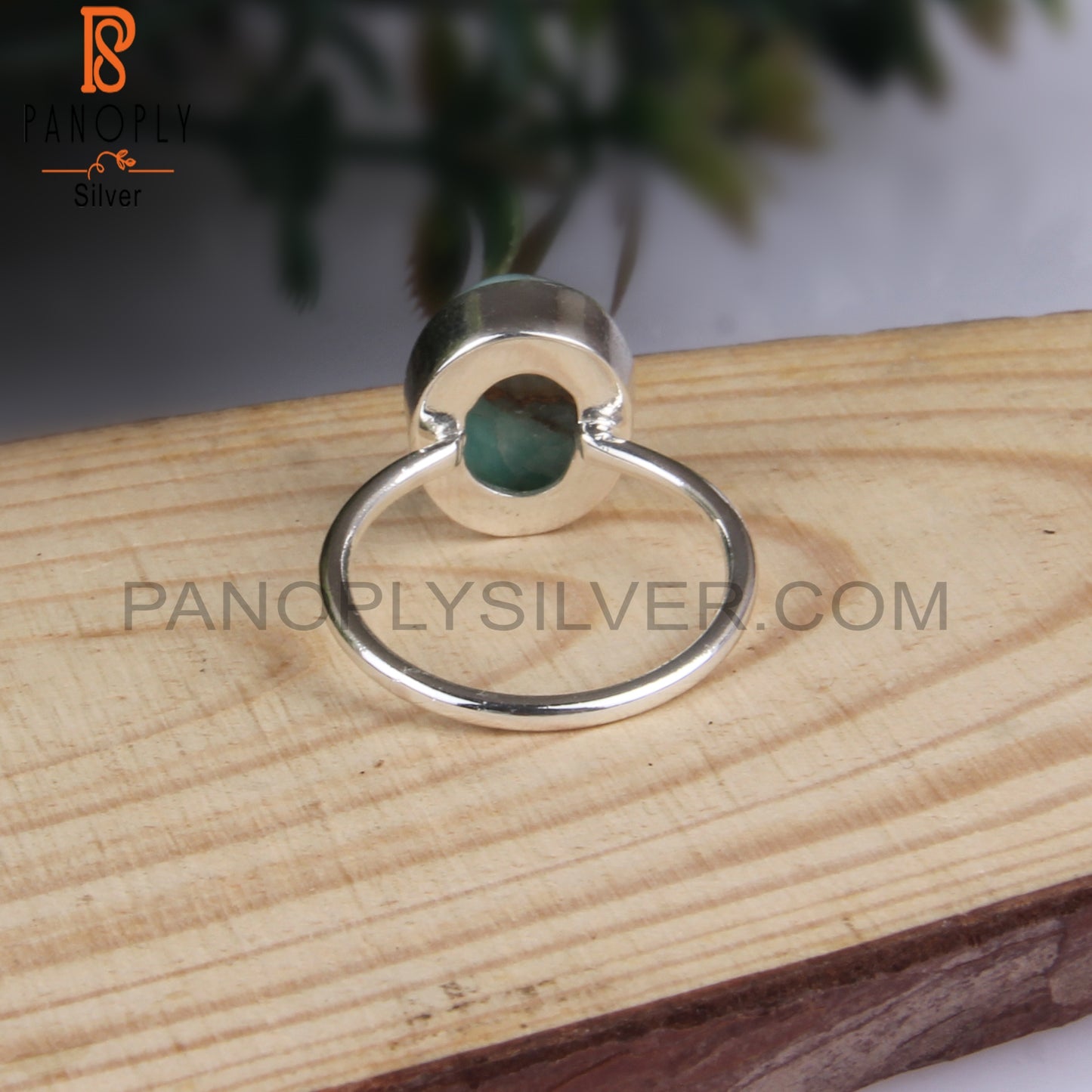 Mojave Copper Amazonite Oval 925 Silver Party Wear Rings