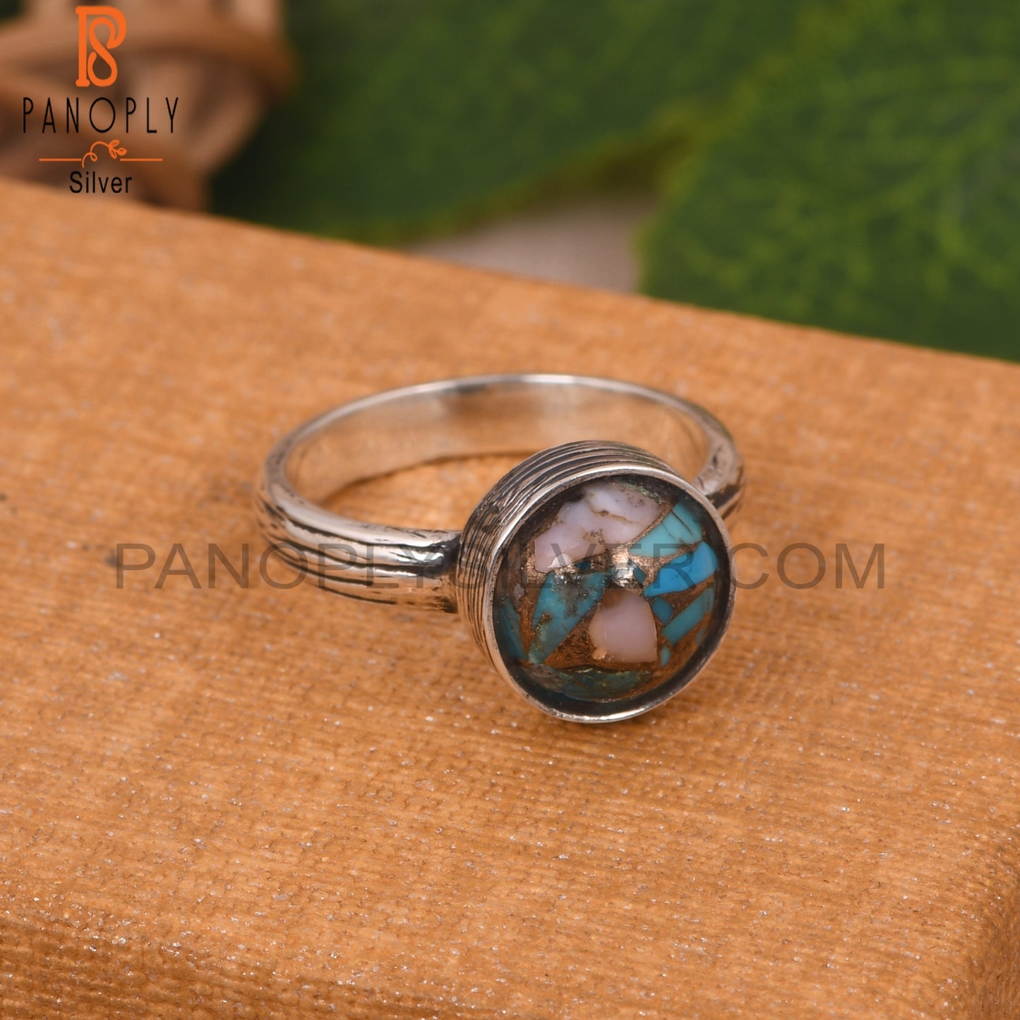 Mojave Copper Pink Opal 925 Stamp Sterling Silver Ring