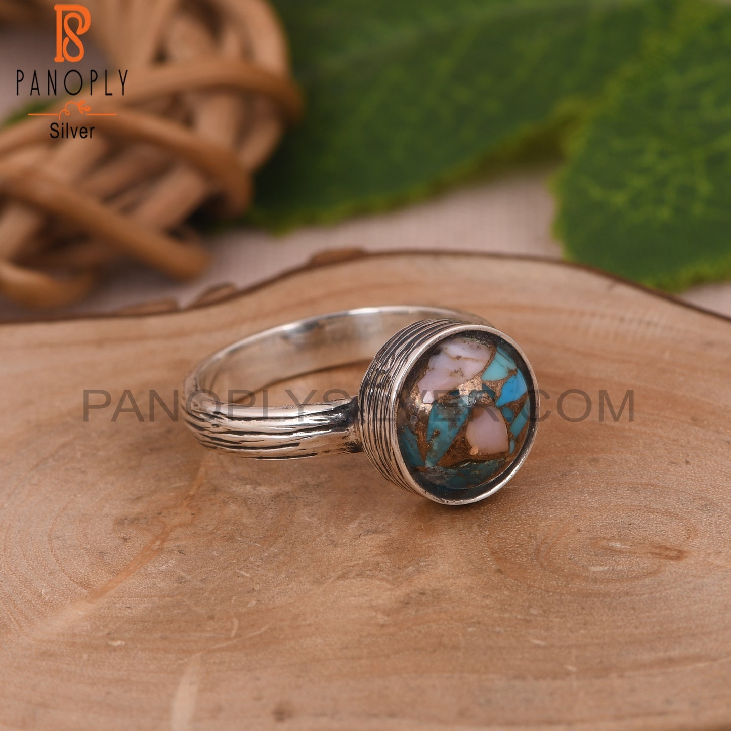 Mojave Copper Pink Opal 925 Stamp Sterling Silver Ring