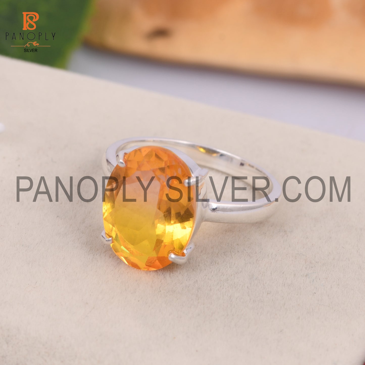 Fine 925 Silver Bio Morganite Doublet Quartz Set Design Ring