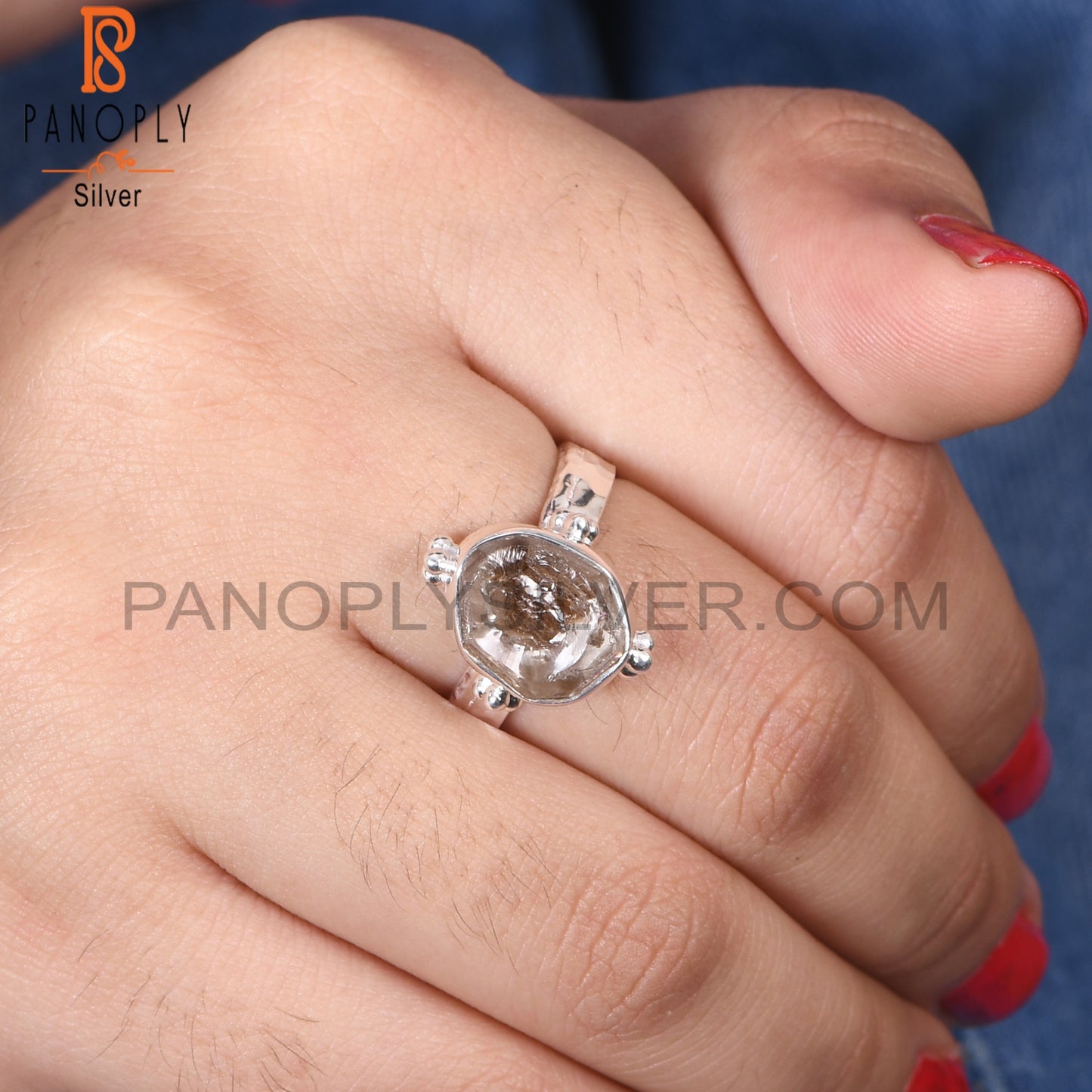 Herkimer Diamond Set Fine 925 Sterling Silver Handmade Rings
