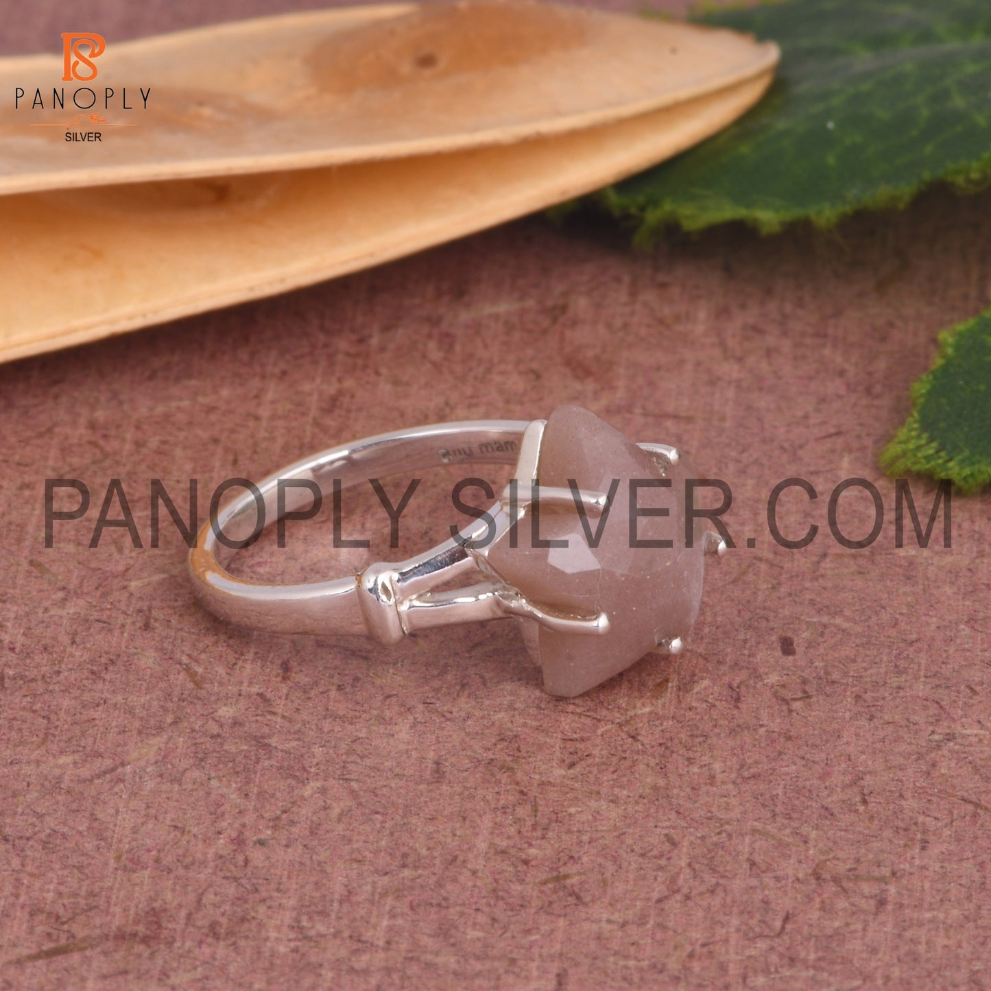 Chocolate Moonstone 925 Quality Silver Promise Star Ring