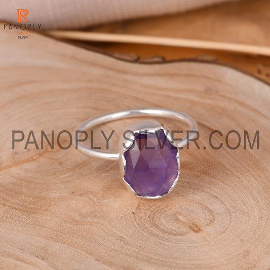Amethyst Prong Set Birthstone February Ring For Girls