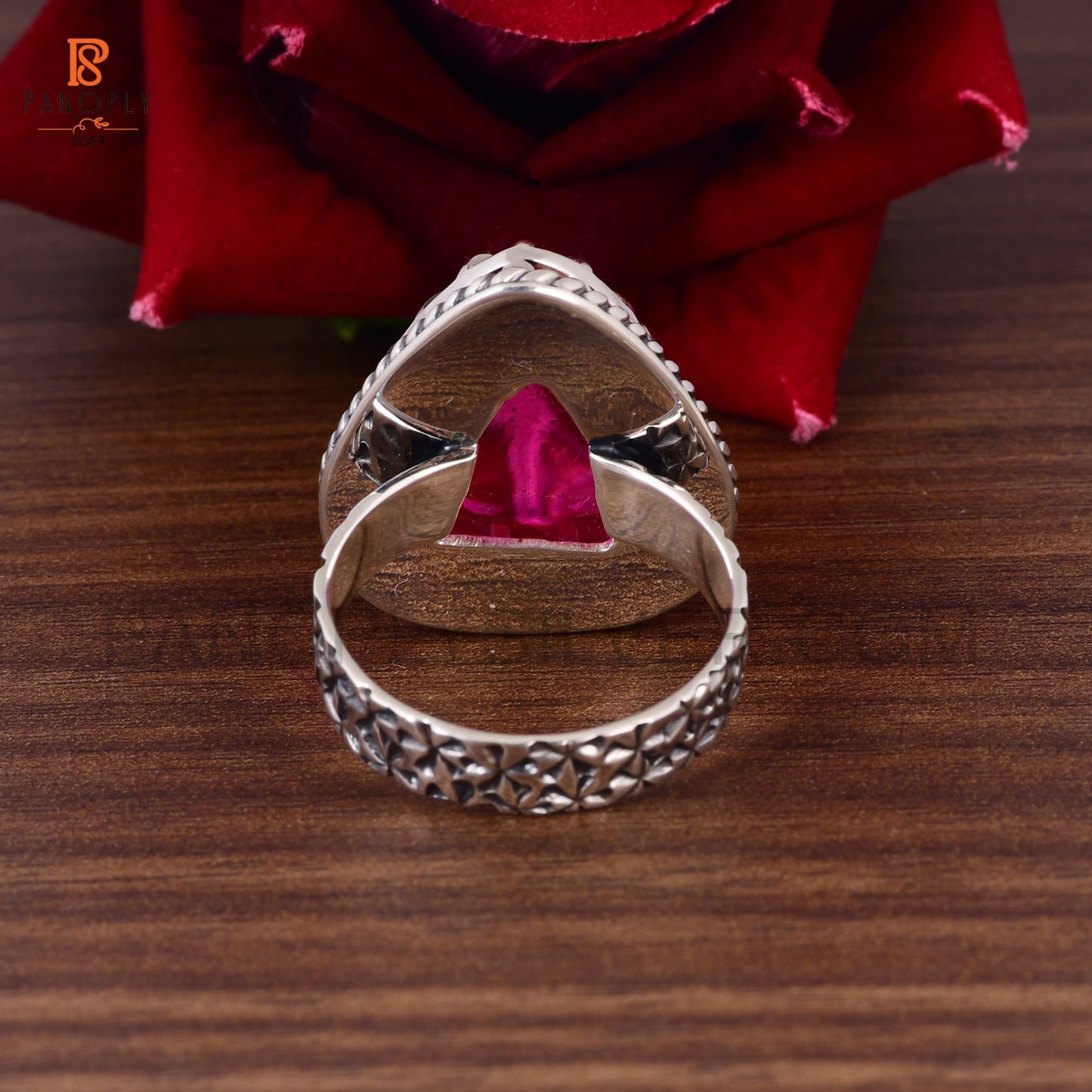 Handcrafted 925 Silver Trillion Shape Ring