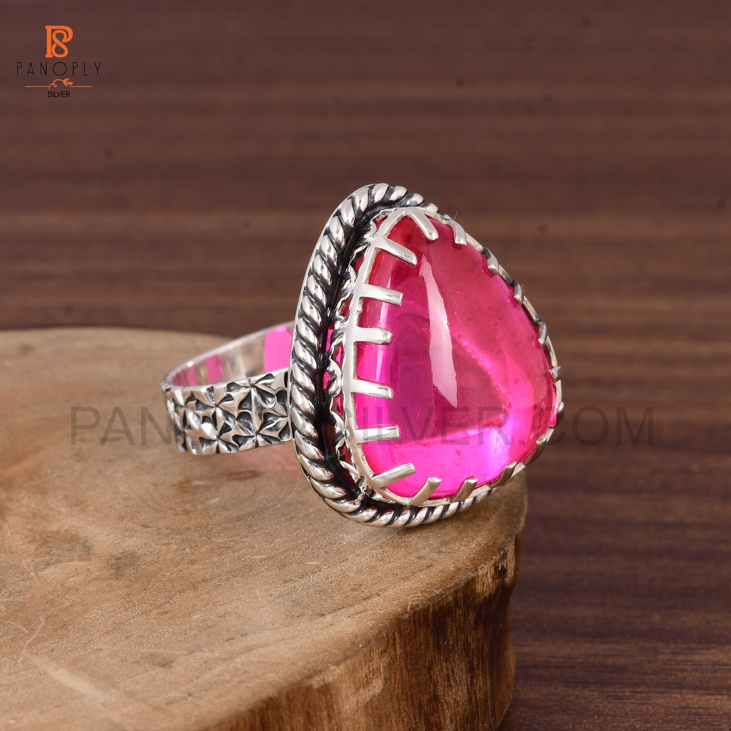 Handcrafted 925 Silver Trillion Shape Ring