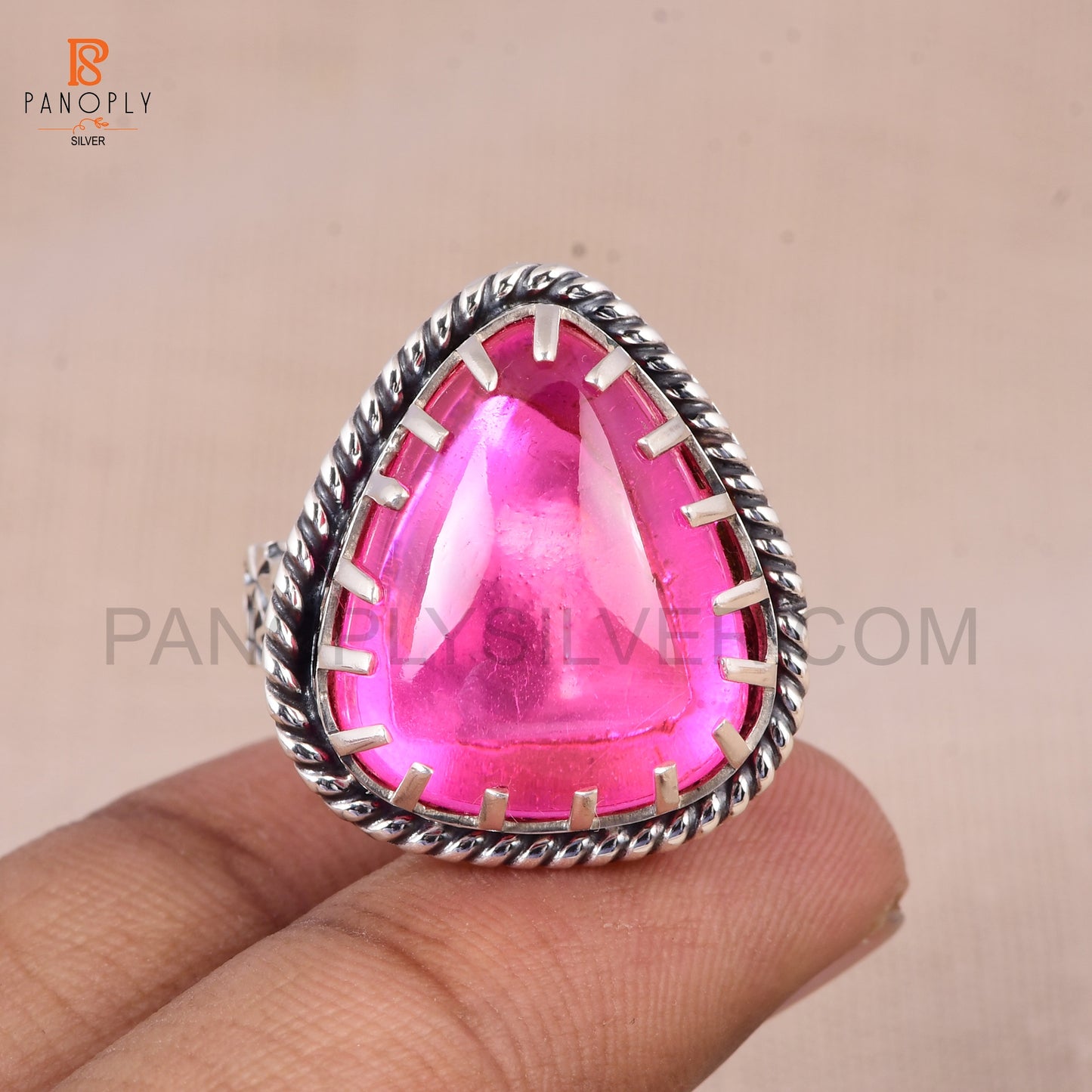 Handcrafted 925 Silver Trillion Shape Ring