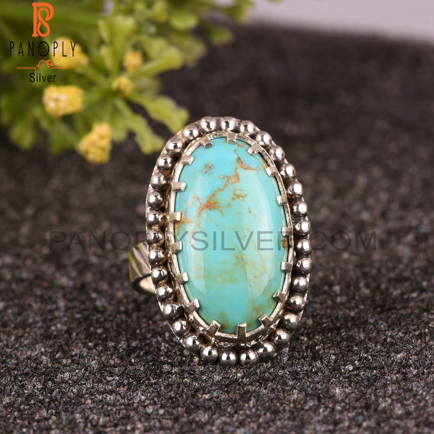 Aesthetic Kingman Turquoise 925 Sterling Silver Ring