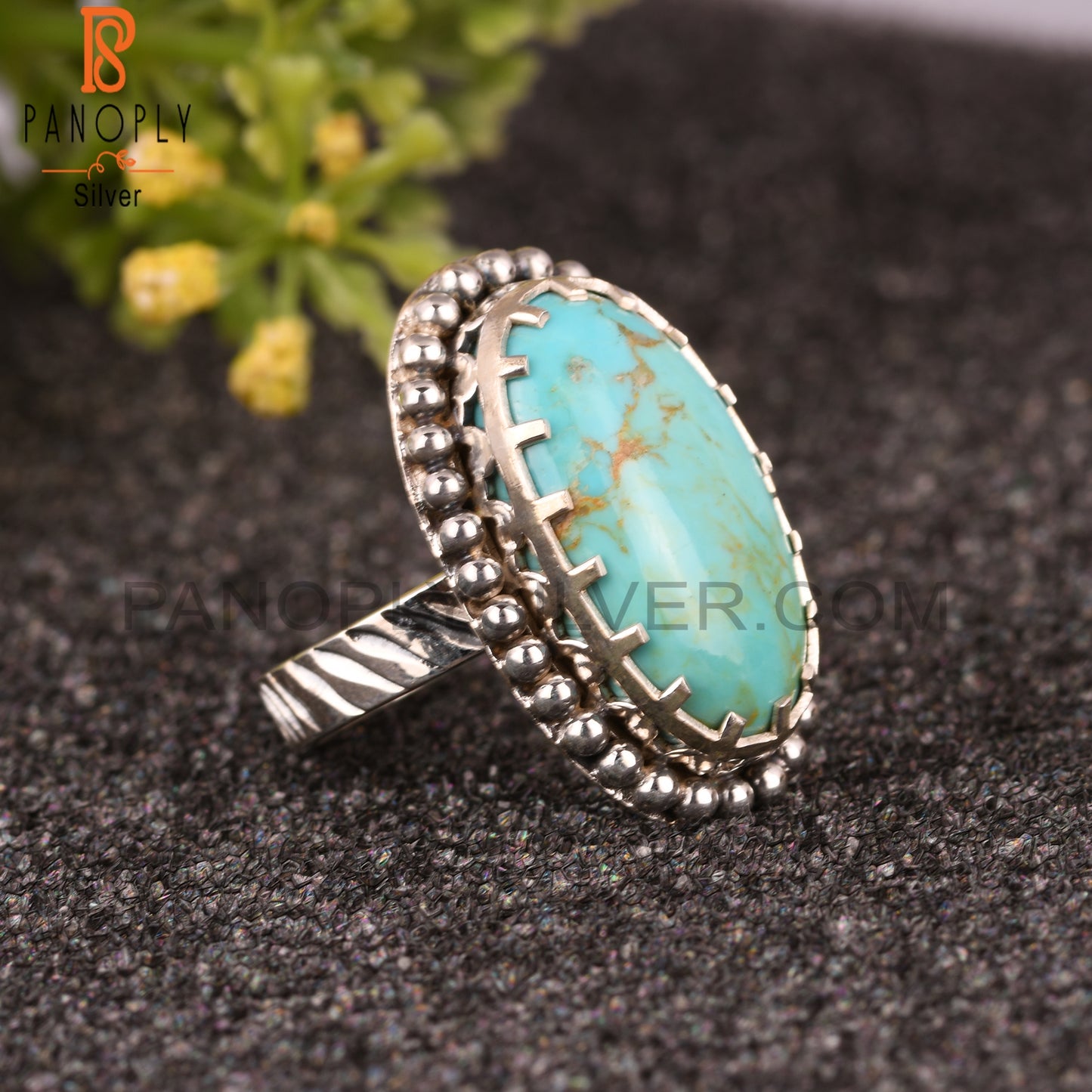Aesthetic Kingman Turquoise 925 Sterling Silver Ring