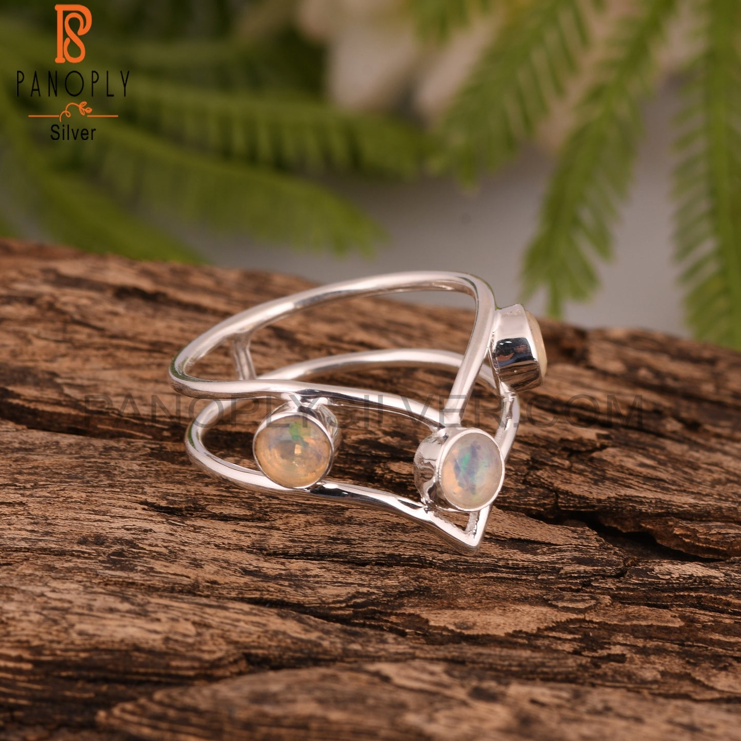Handmade Ethiopion Opal Round 925 Silver Ring