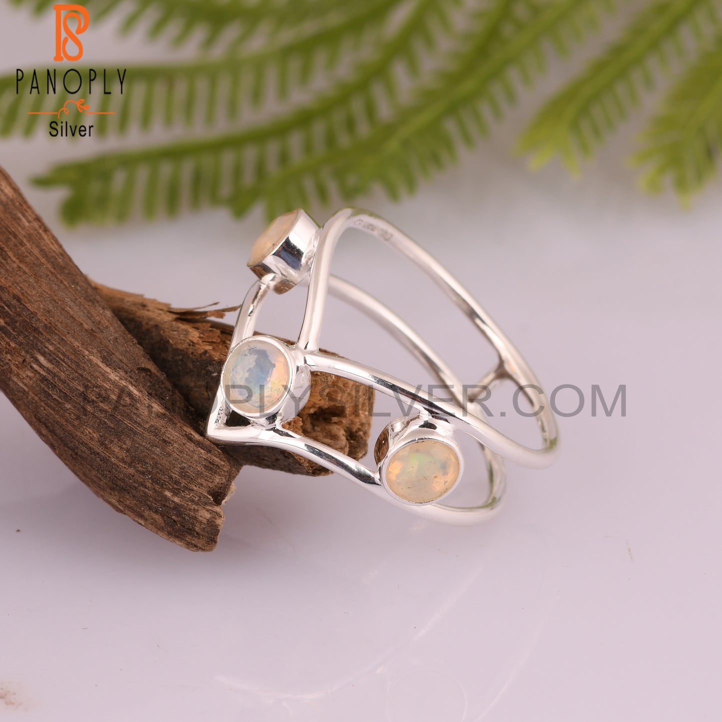 Handmade Ethiopion Opal Round 925 Silver Ring