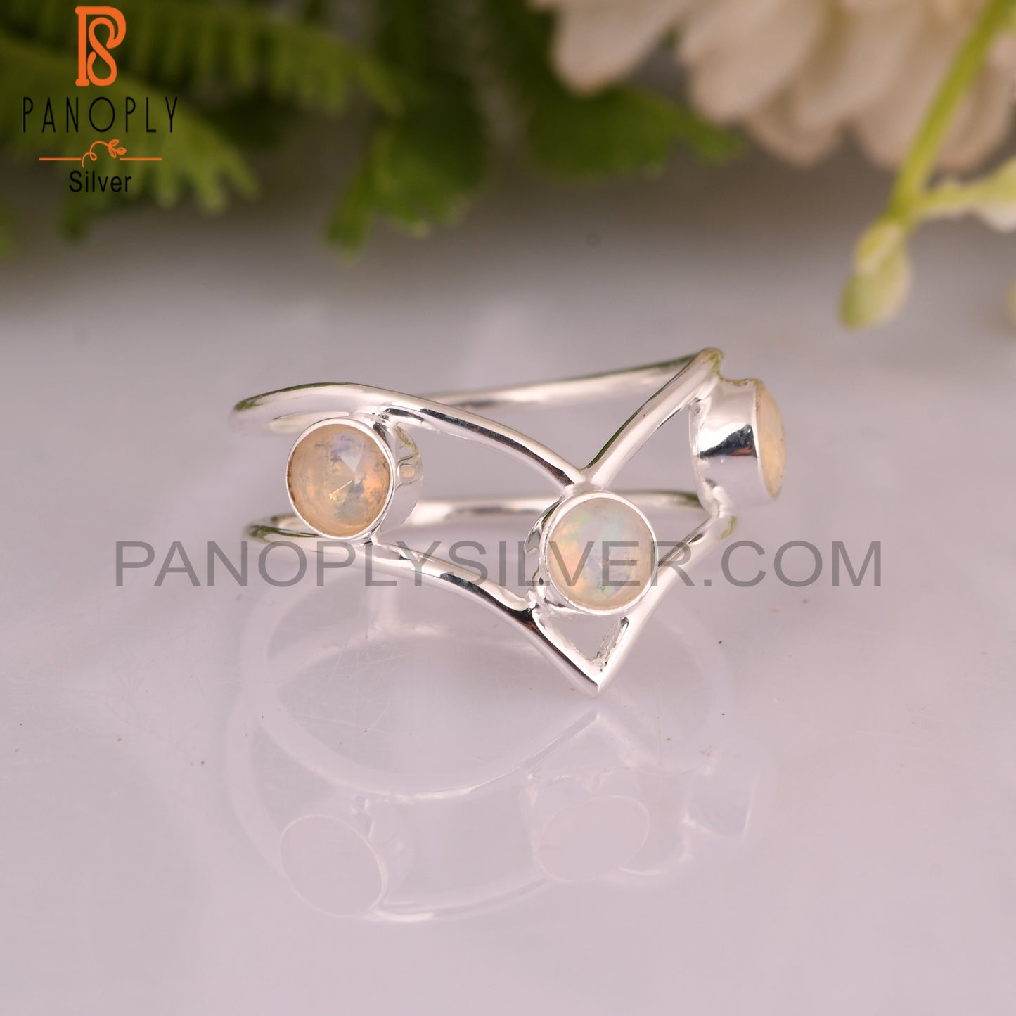 Handmade Ethiopion Opal Round 925 Silver Ring