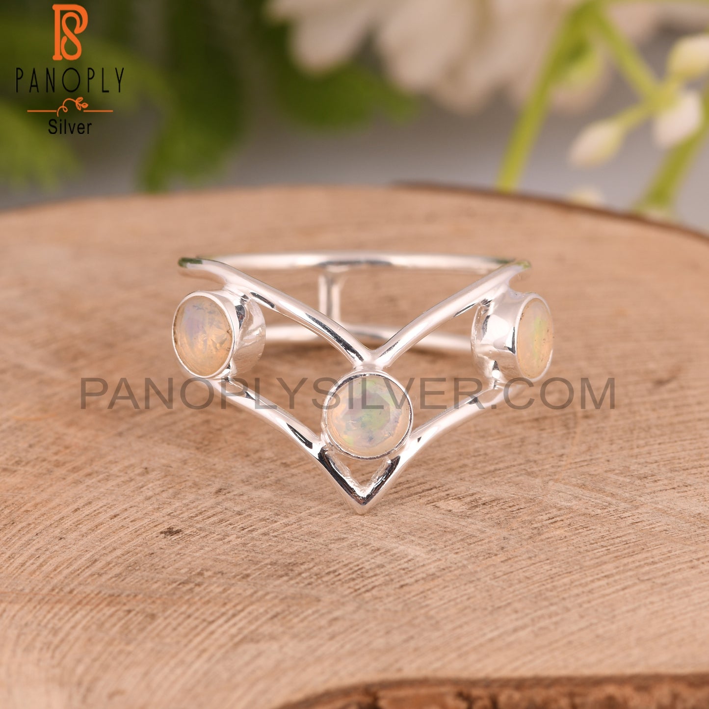Handmade Ethiopion Opal Round 925 Silver Ring