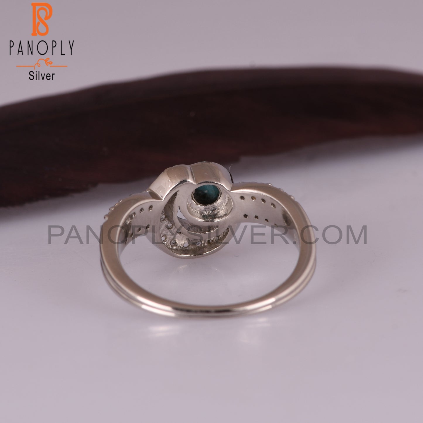 Arizona Turquoise, White Topaz 925 Sterling Silver Rings
