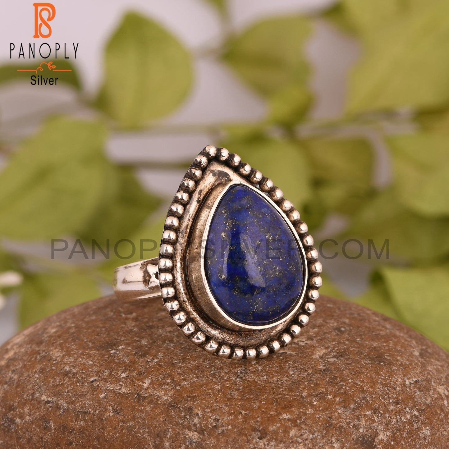Lapis Lazuli Pear 925 Sterling Silver Ring For Wedding