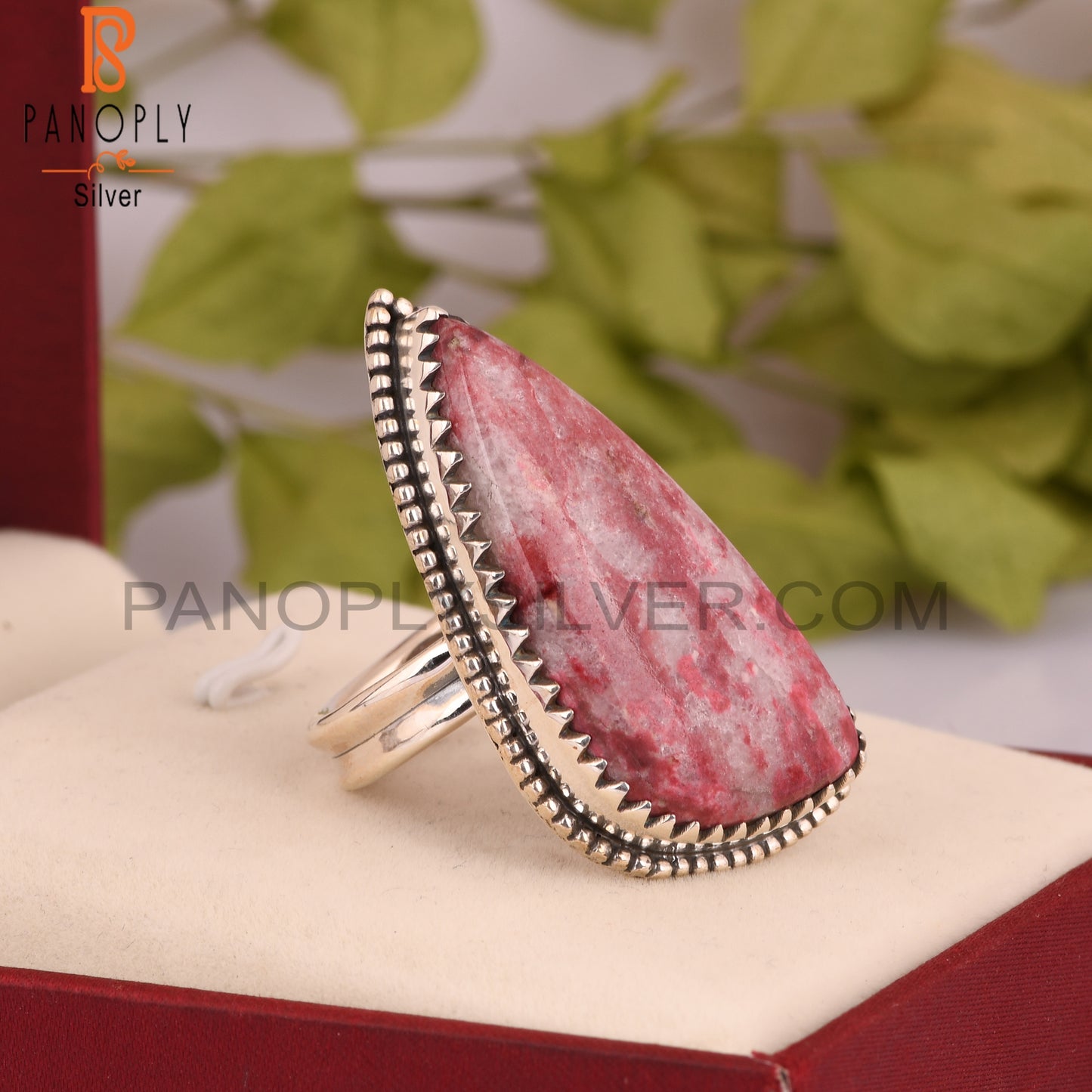 Pink Thulite 925 Sterling Silver Ring