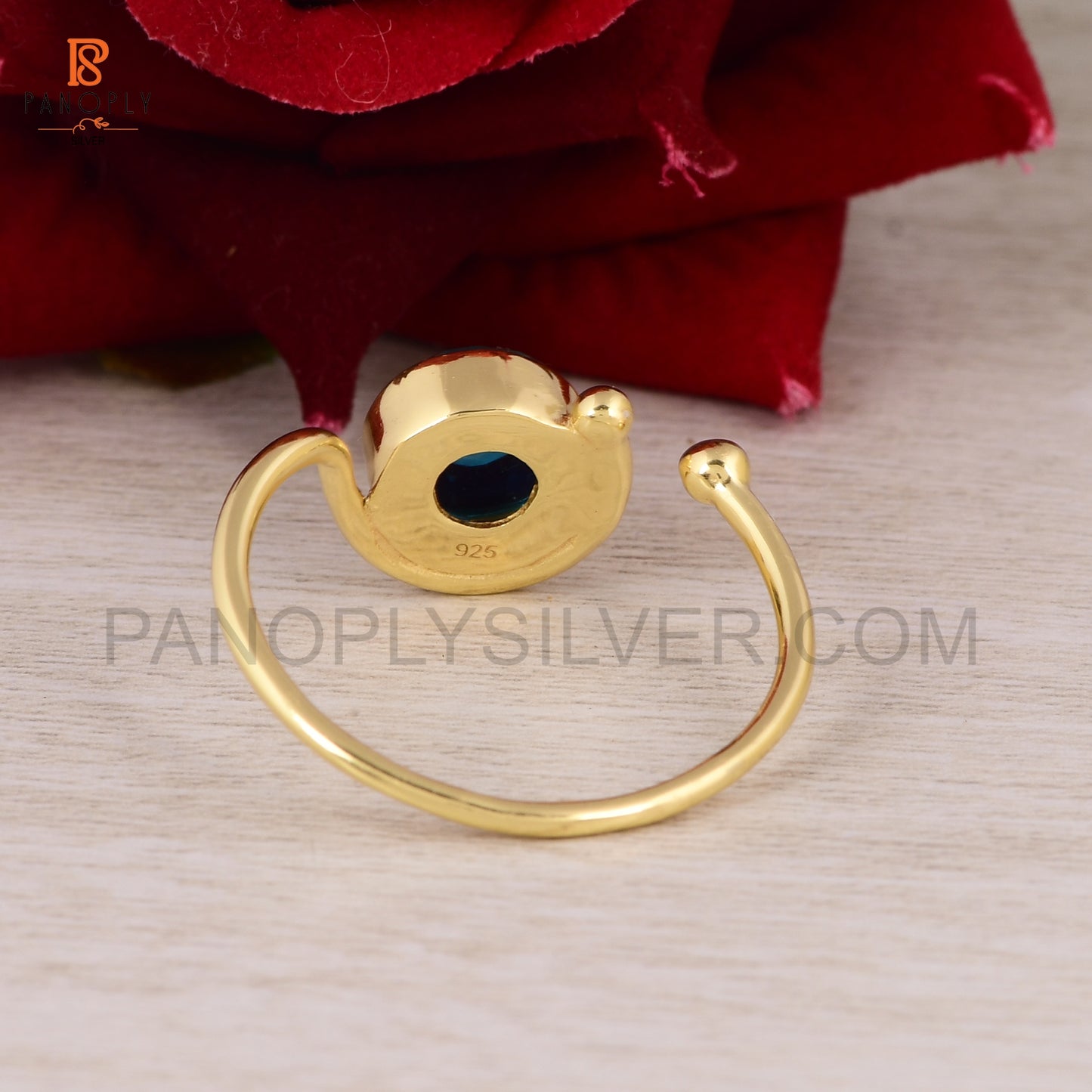 Alexandrite 925 Silver Adjustable Gold Plated Ring