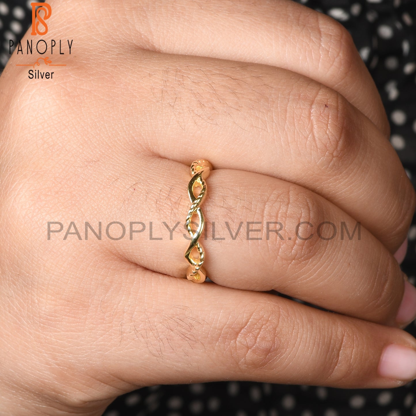 18K Gold Plated Twisted Infinity Rings