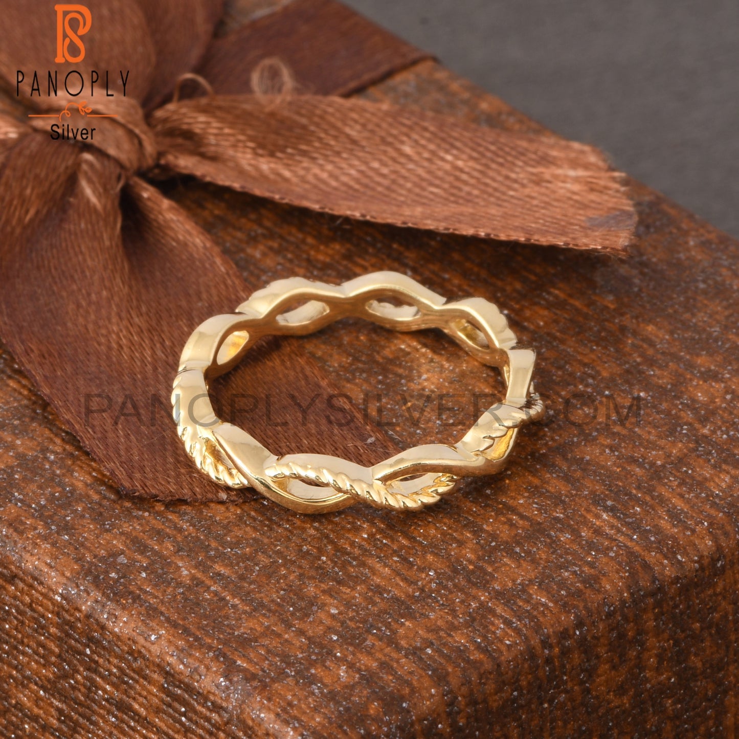 18K Gold Plated Twisted Infinity Rings