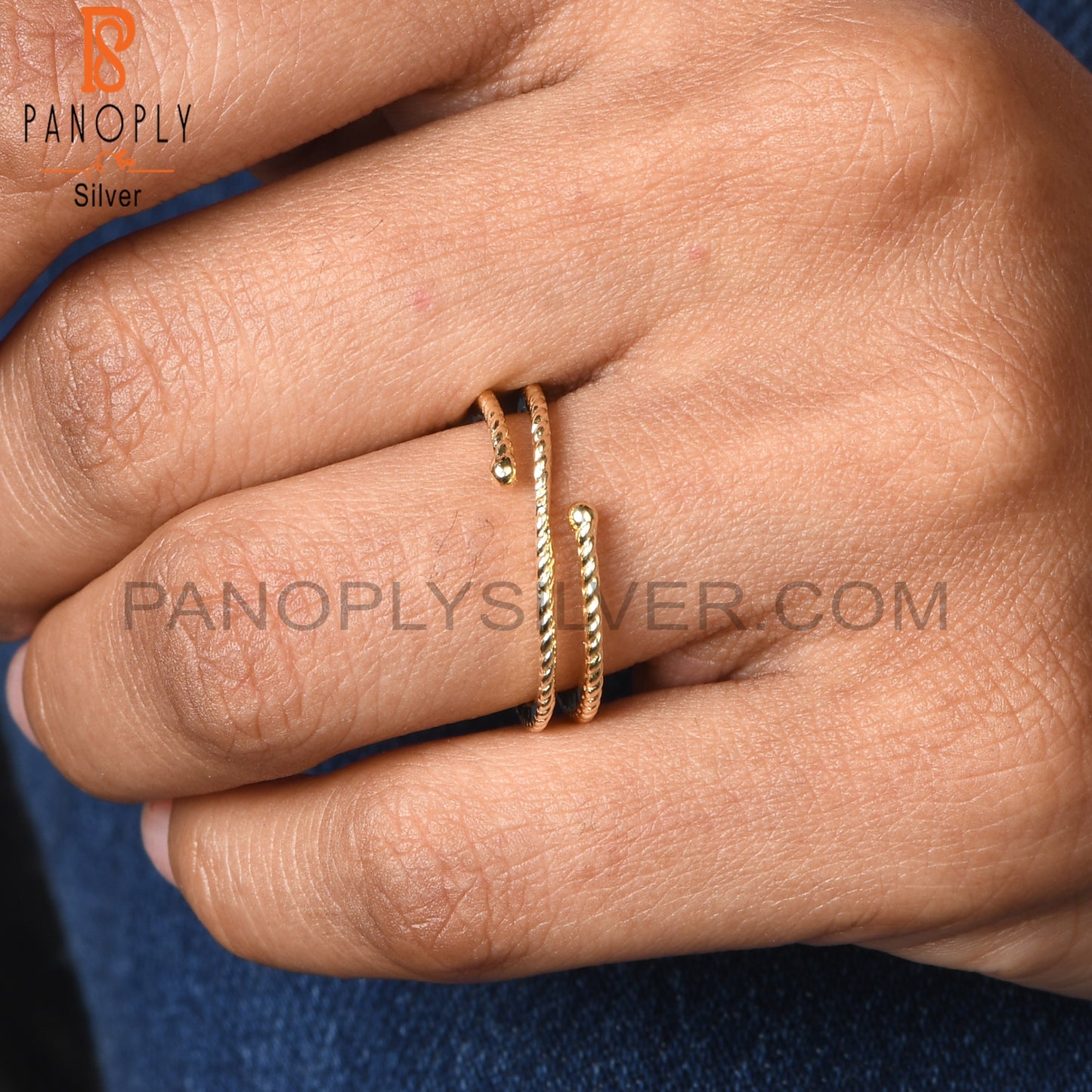 Triple Layer 925 Quality Adjustable Open Rings