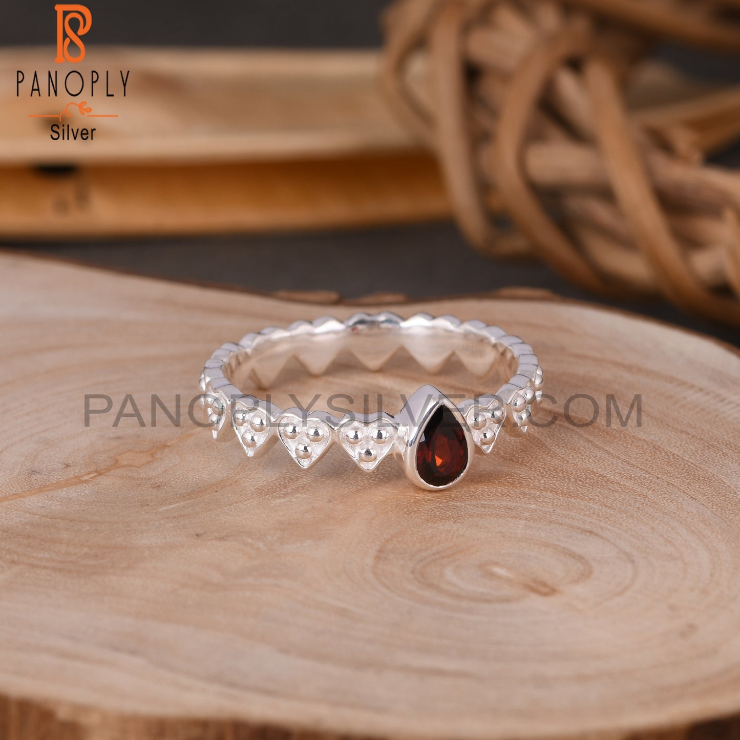 Heart Band Pear Cut 925 Quality Silver Rings