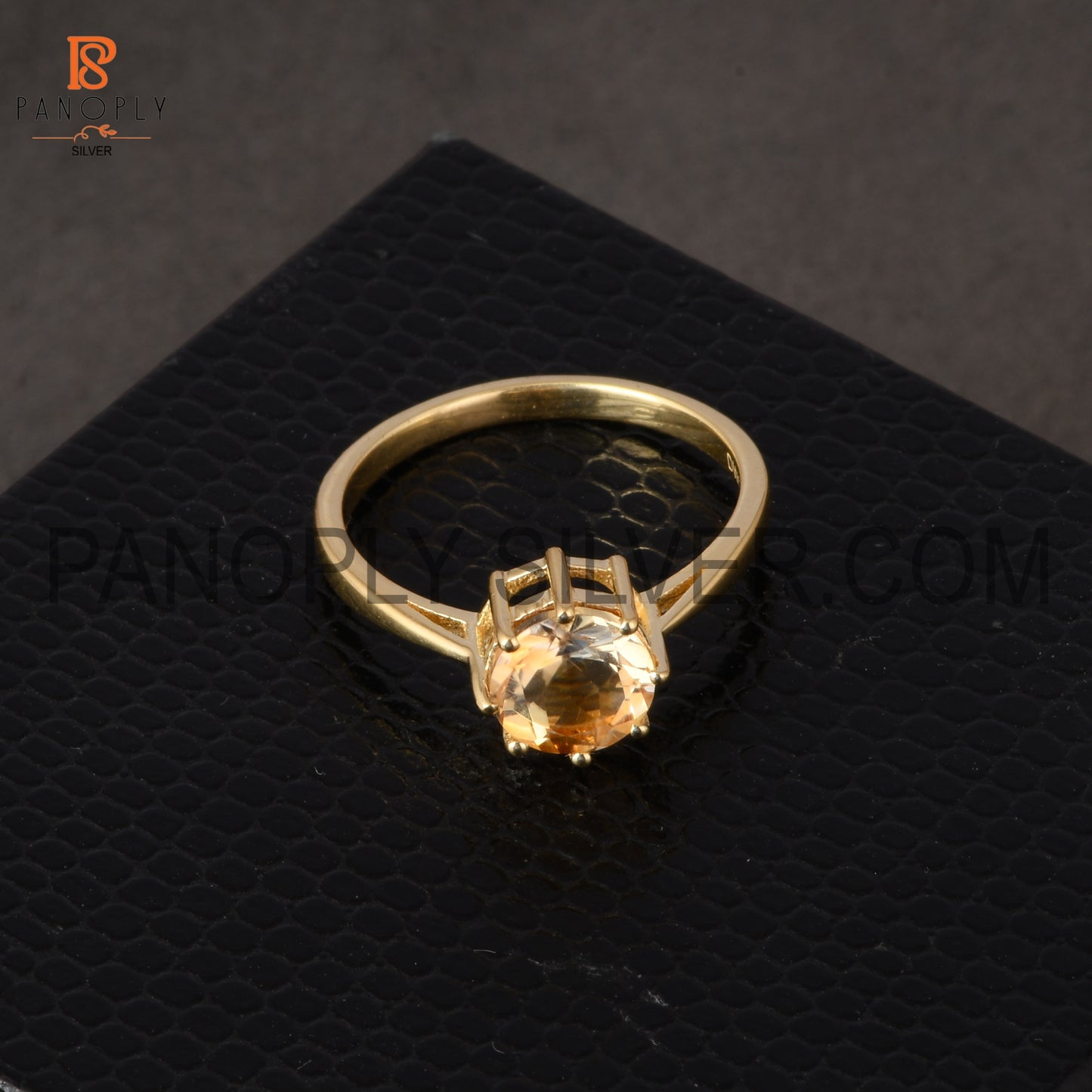 Citrine 18K Gold Plated 925 Silver Rings