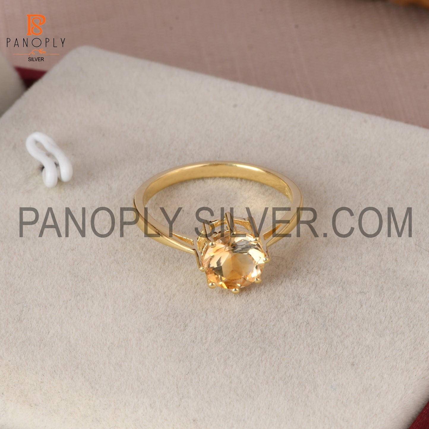 Citrine 18K Gold Plated 925 Silver Rings