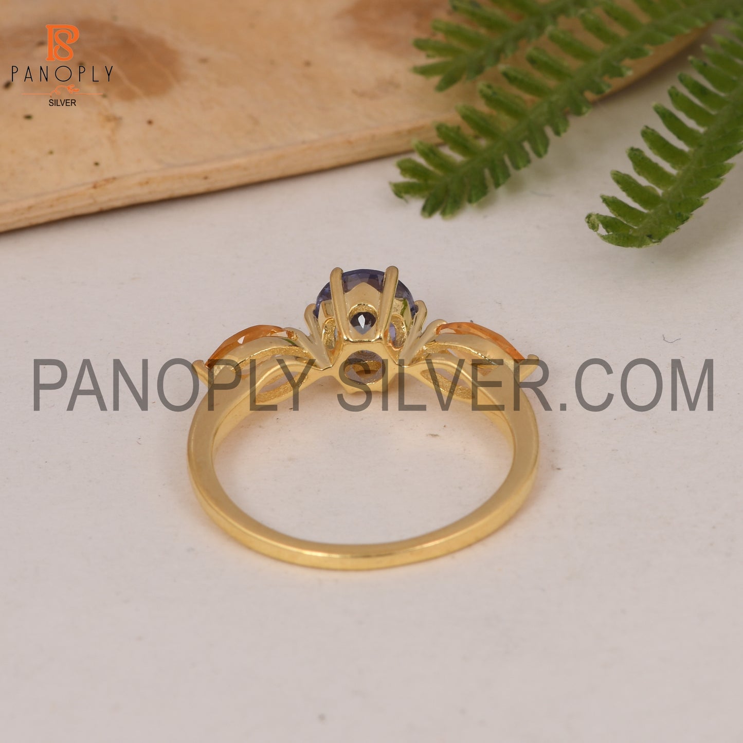 Gemstone 18k Gold Plated Engagement For Girls Ring